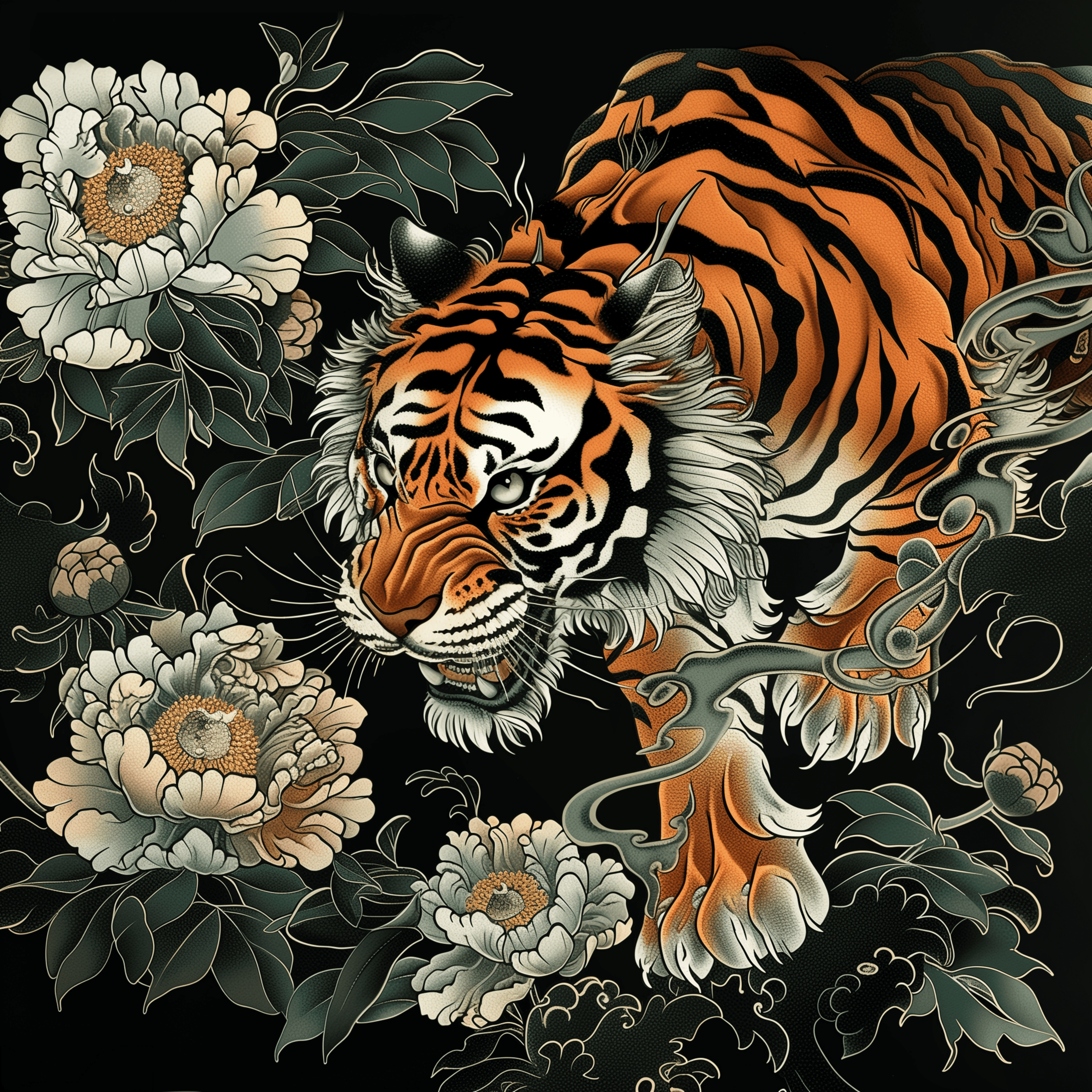 tiger&peony