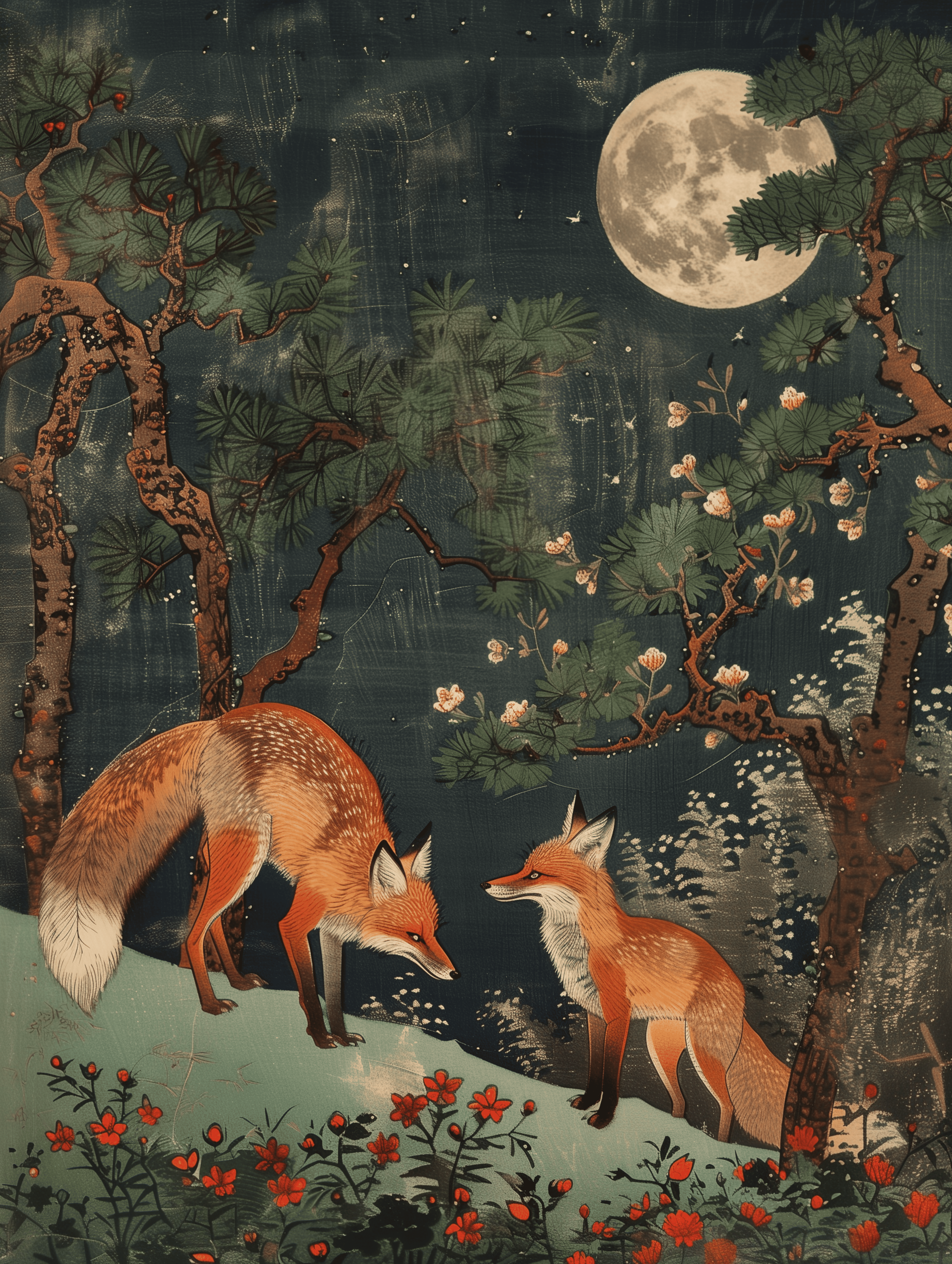 two foxes