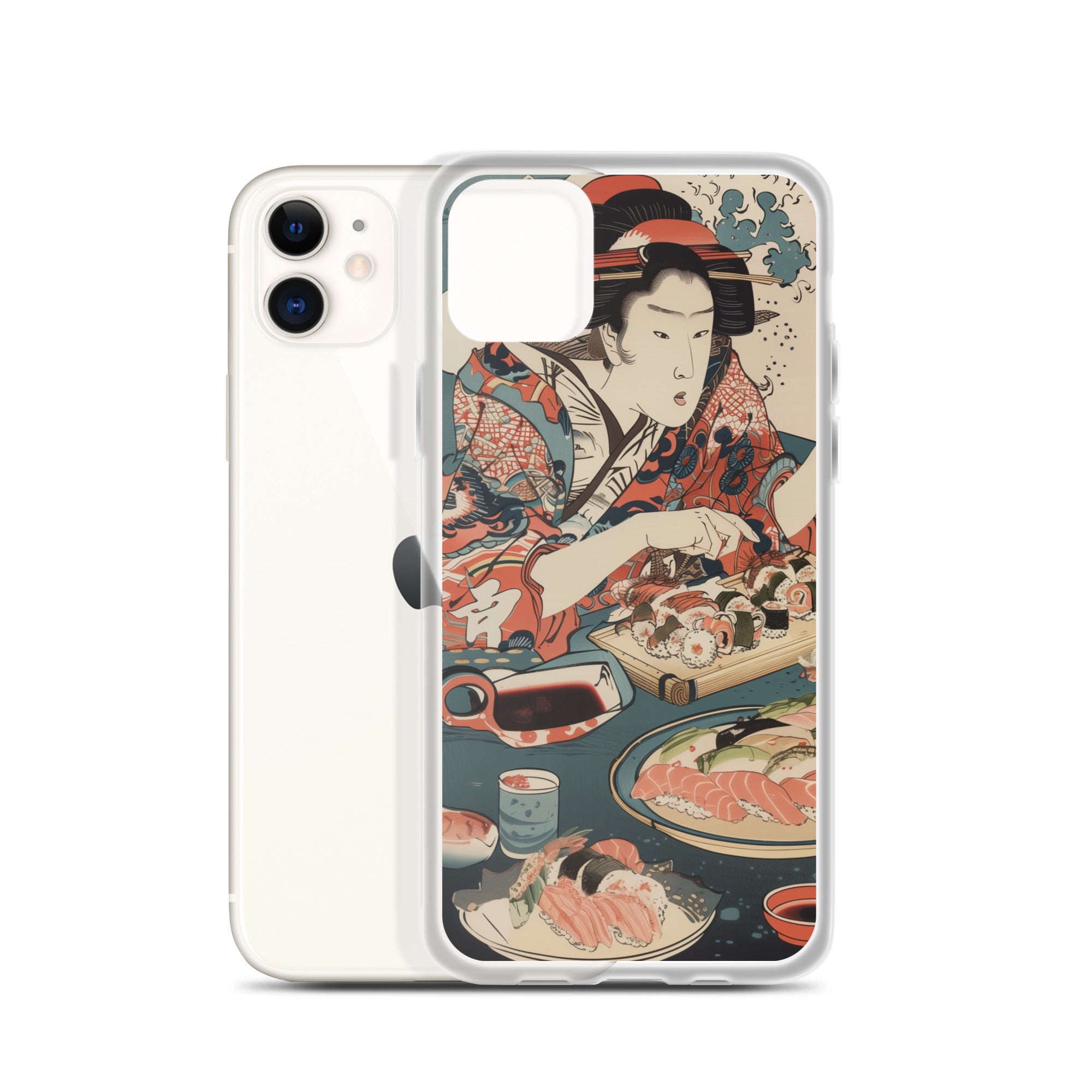"ukiyo-e. eating sushi." Clear Case for iPhone®