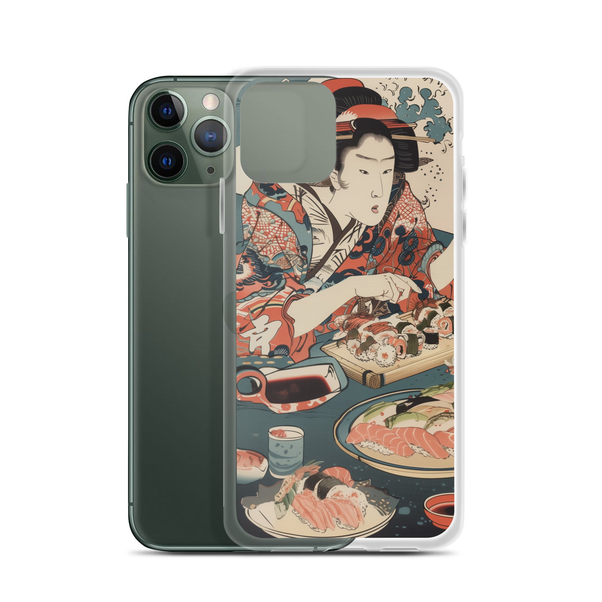 "ukiyo-e. eating sushi." Clear Case for iPhone®