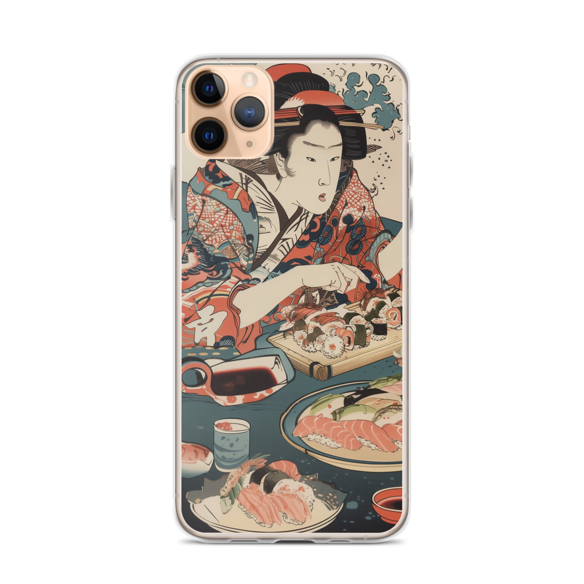 "ukiyo-e. eating sushi." Clear Case for iPhone®