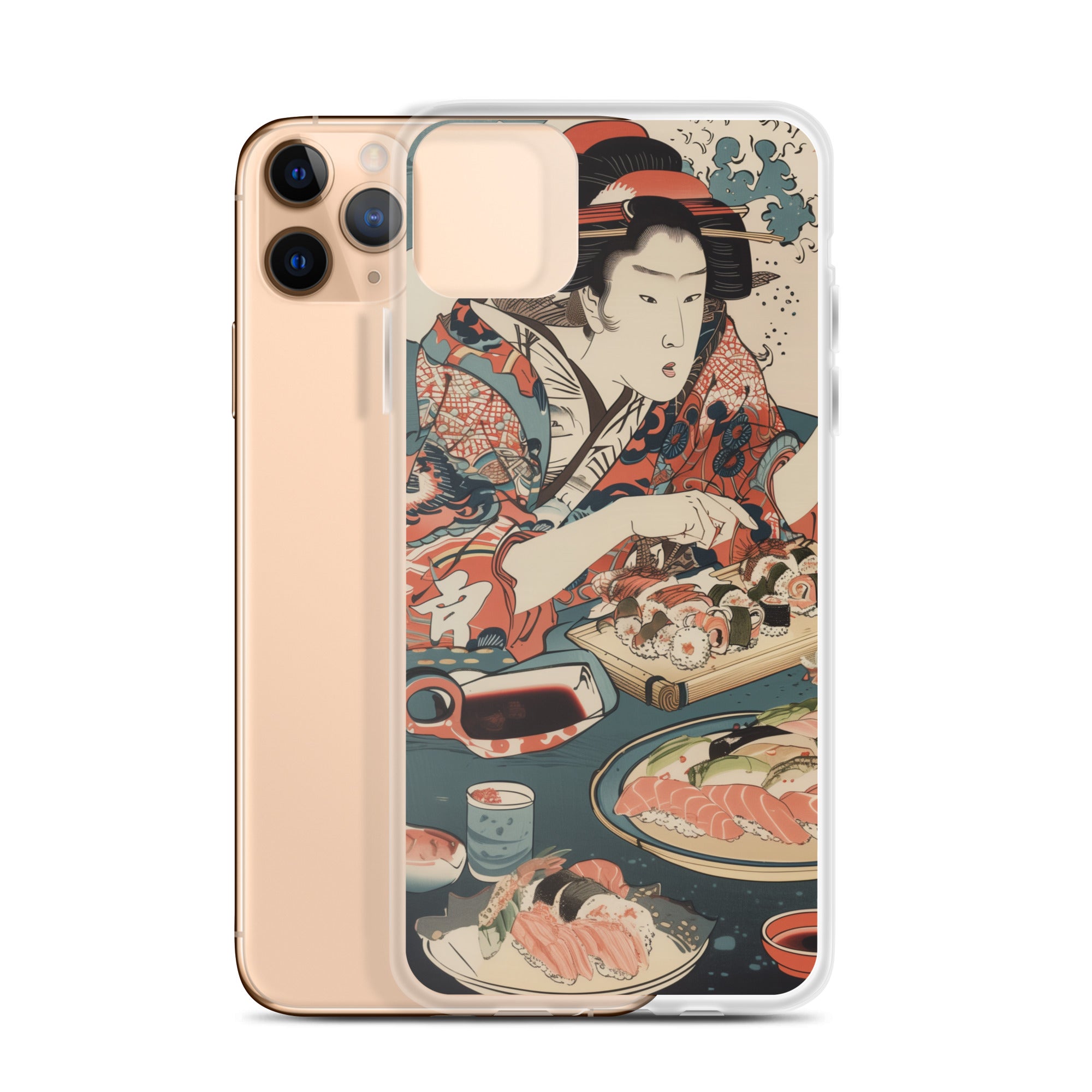 "ukiyo-e. eating sushi." Clear Case for iPhone®