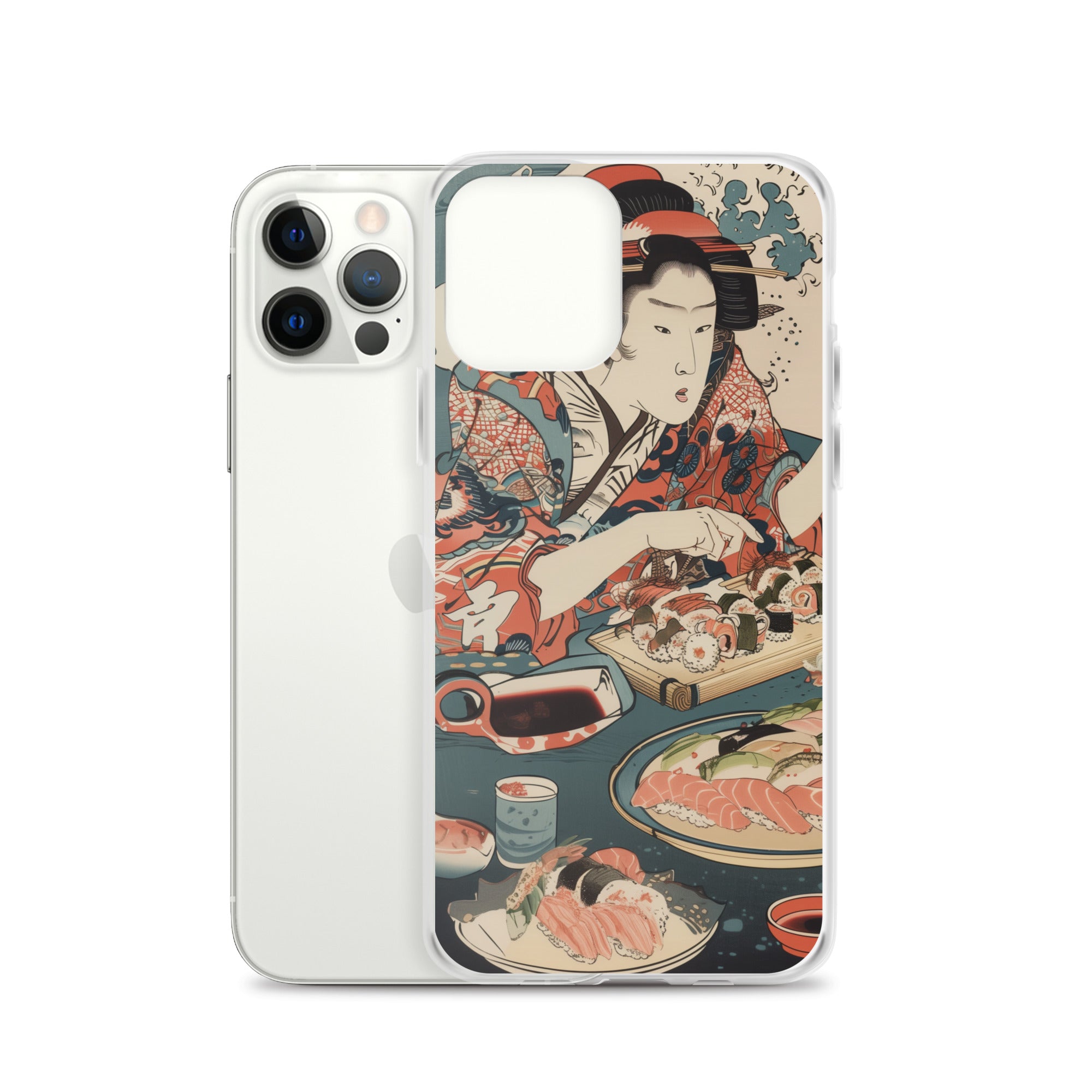 "ukiyo-e. eating sushi." Clear Case for iPhone®
