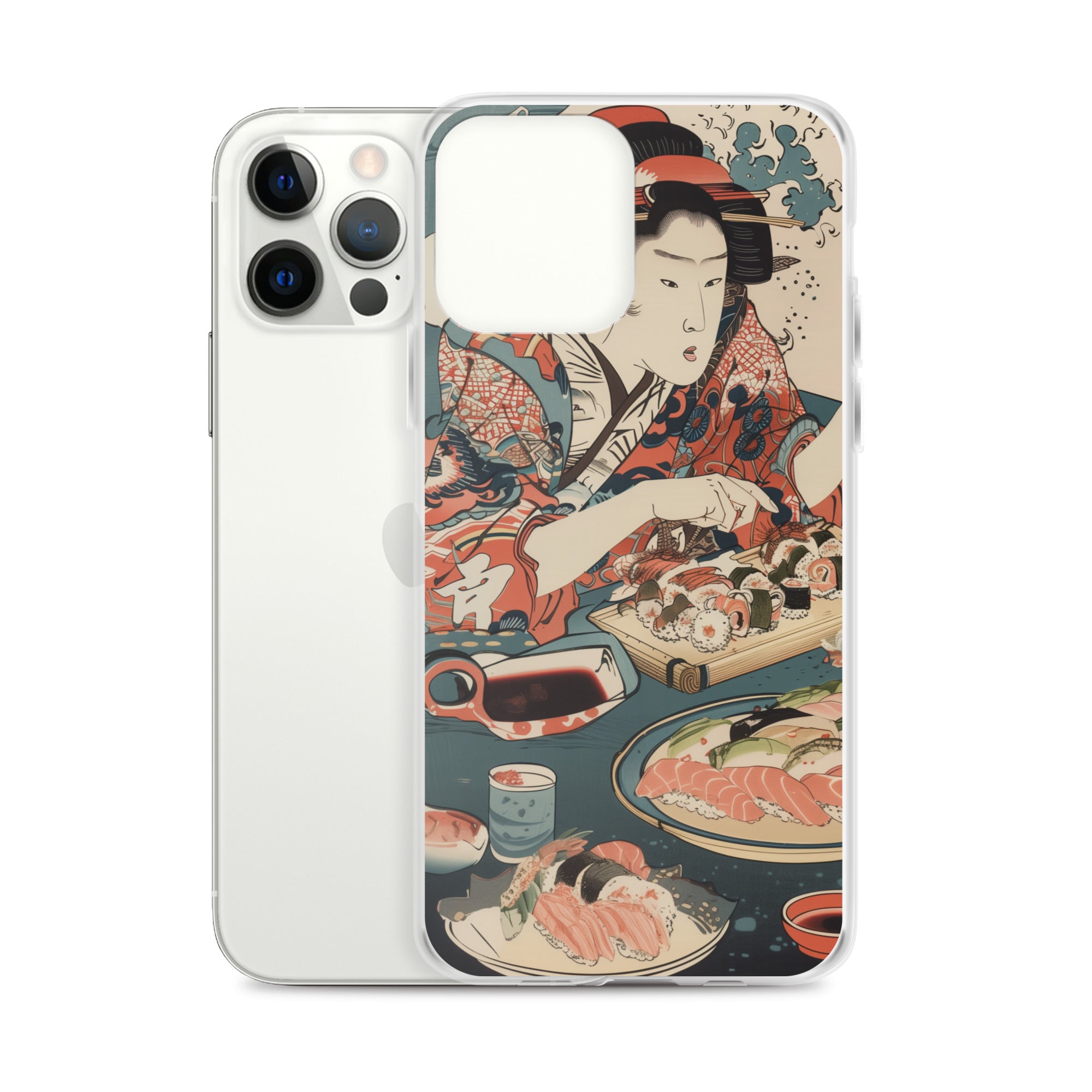 "ukiyo-e. eating sushi." Clear Case for iPhone®