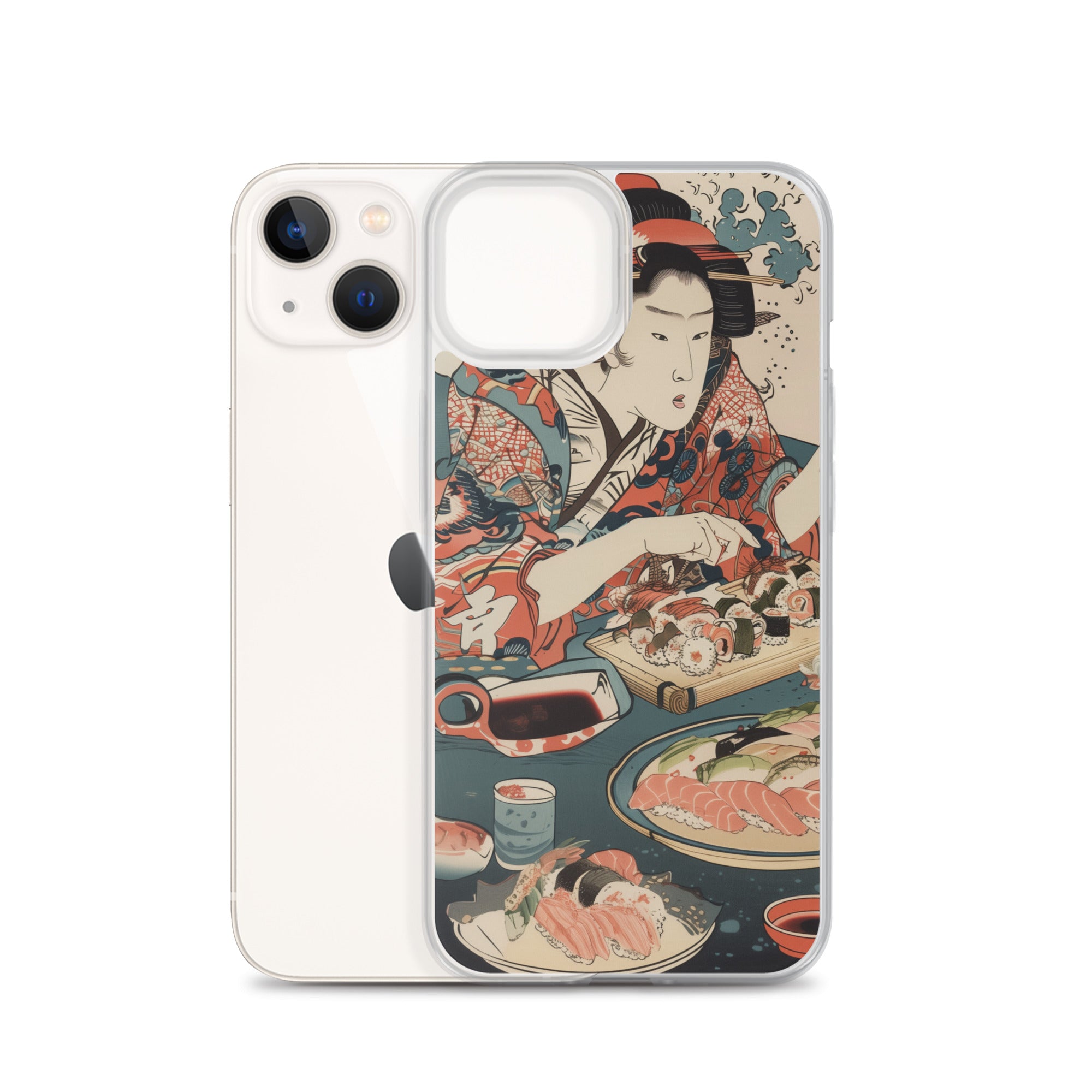 "ukiyo-e. eating sushi." Clear Case for iPhone®