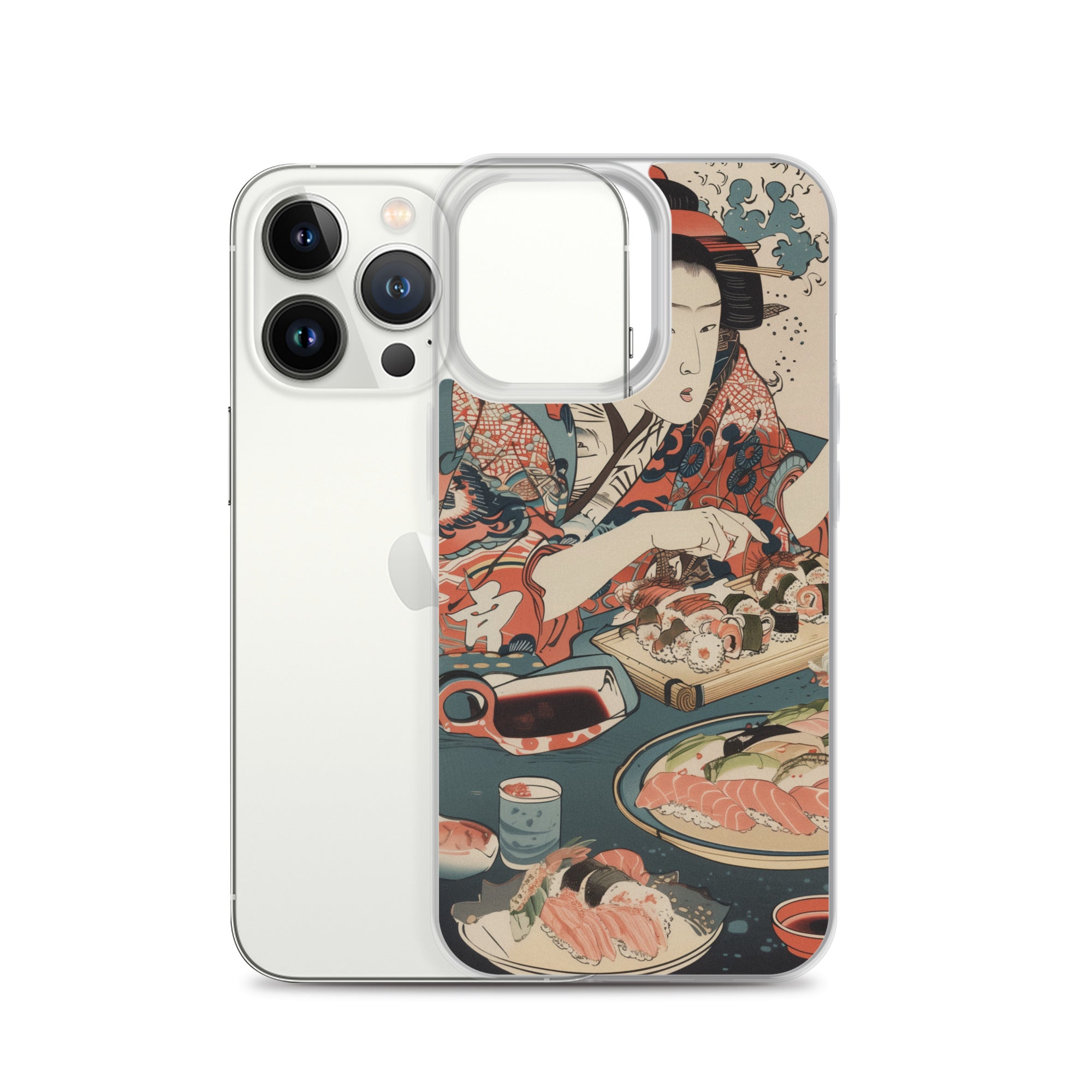 "ukiyo-e. eating sushi." Clear Case for iPhone®