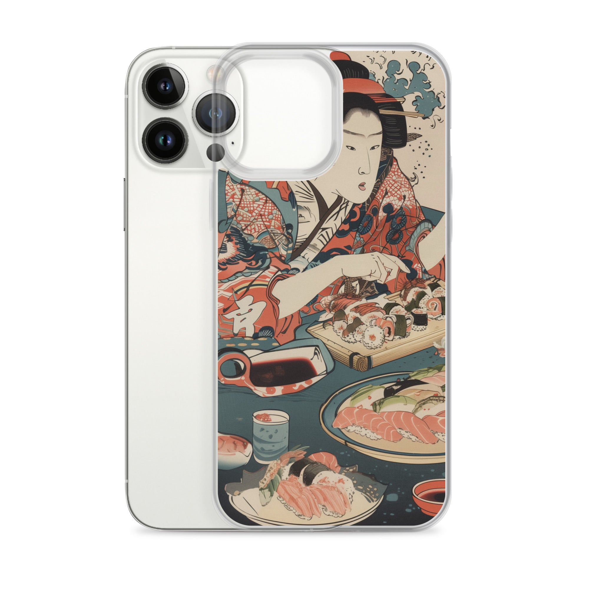 "ukiyo-e. eating sushi." Clear Case for iPhone®