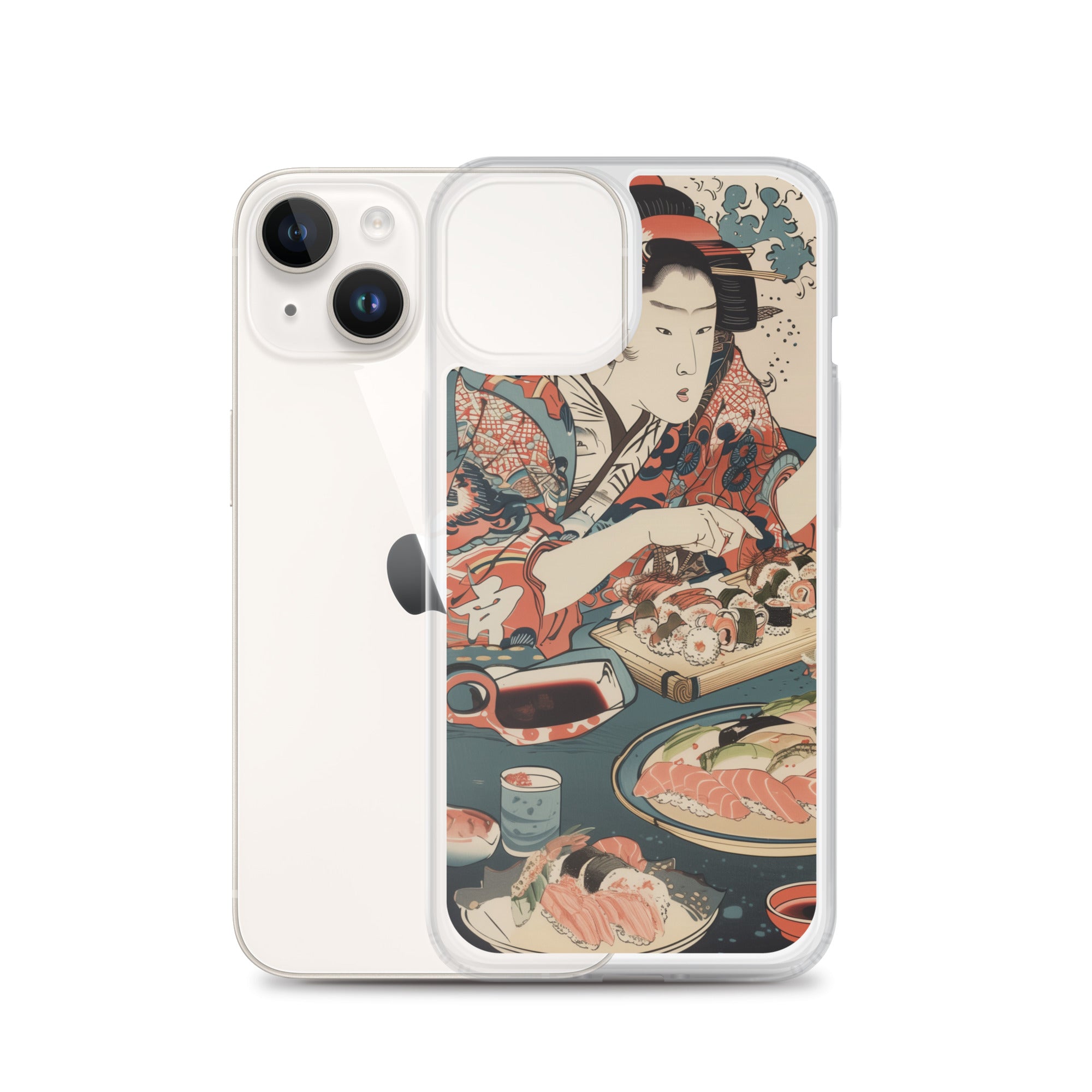 "ukiyo-e. eating sushi." Clear Case for iPhone®