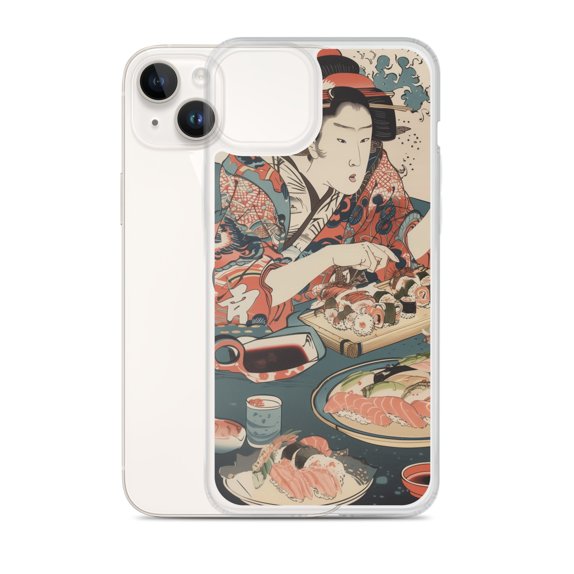 "ukiyo-e. eating sushi." Clear Case for iPhone®
