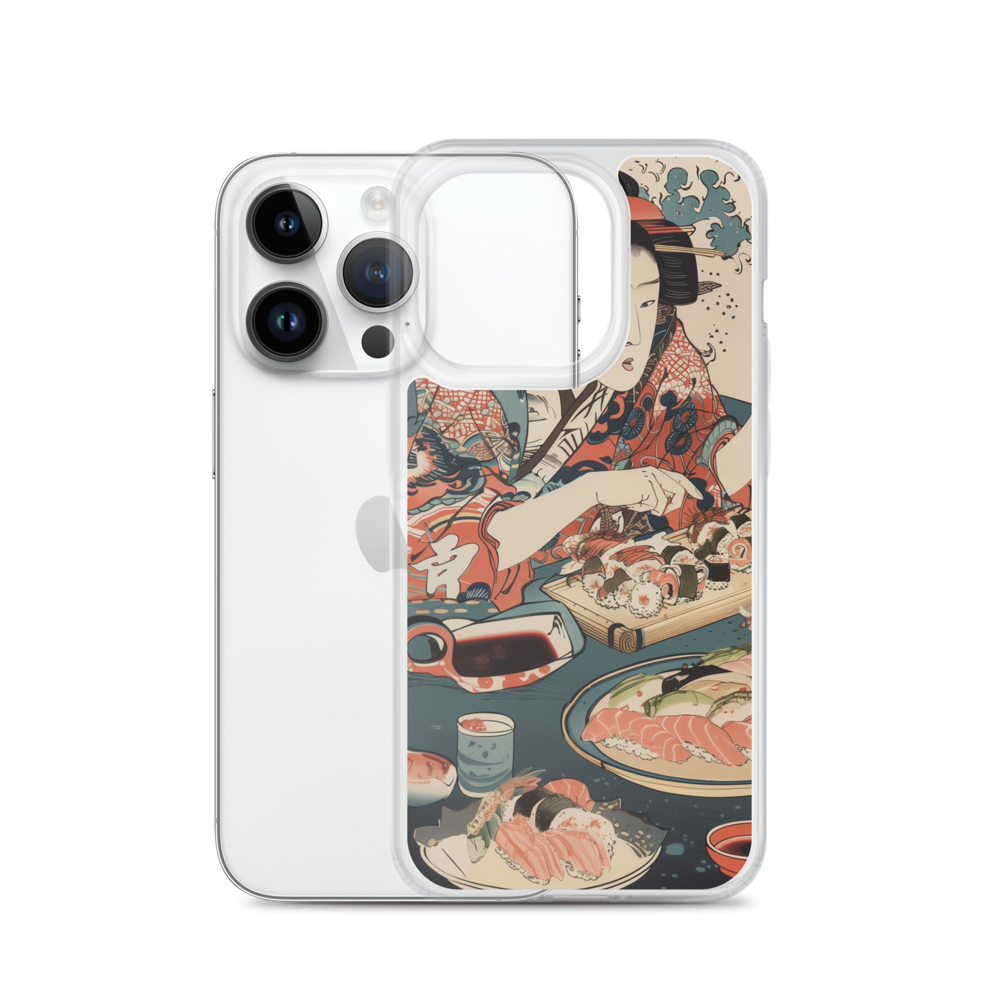 "ukiyo-e. eating sushi." Clear Case for iPhone®