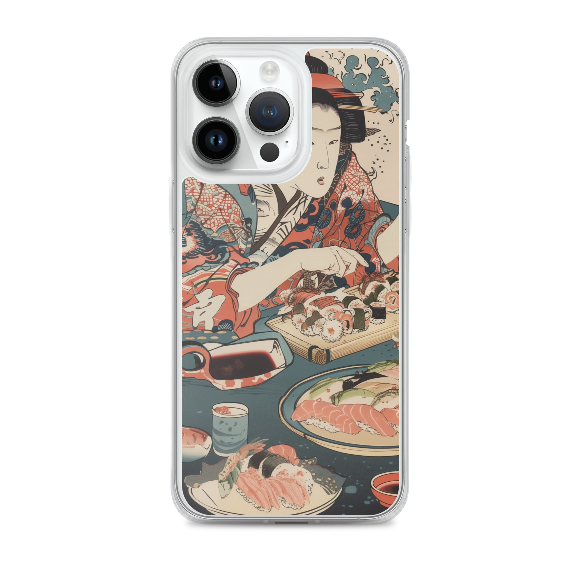 "ukiyo-e. eating sushi." Clear Case for iPhone®
