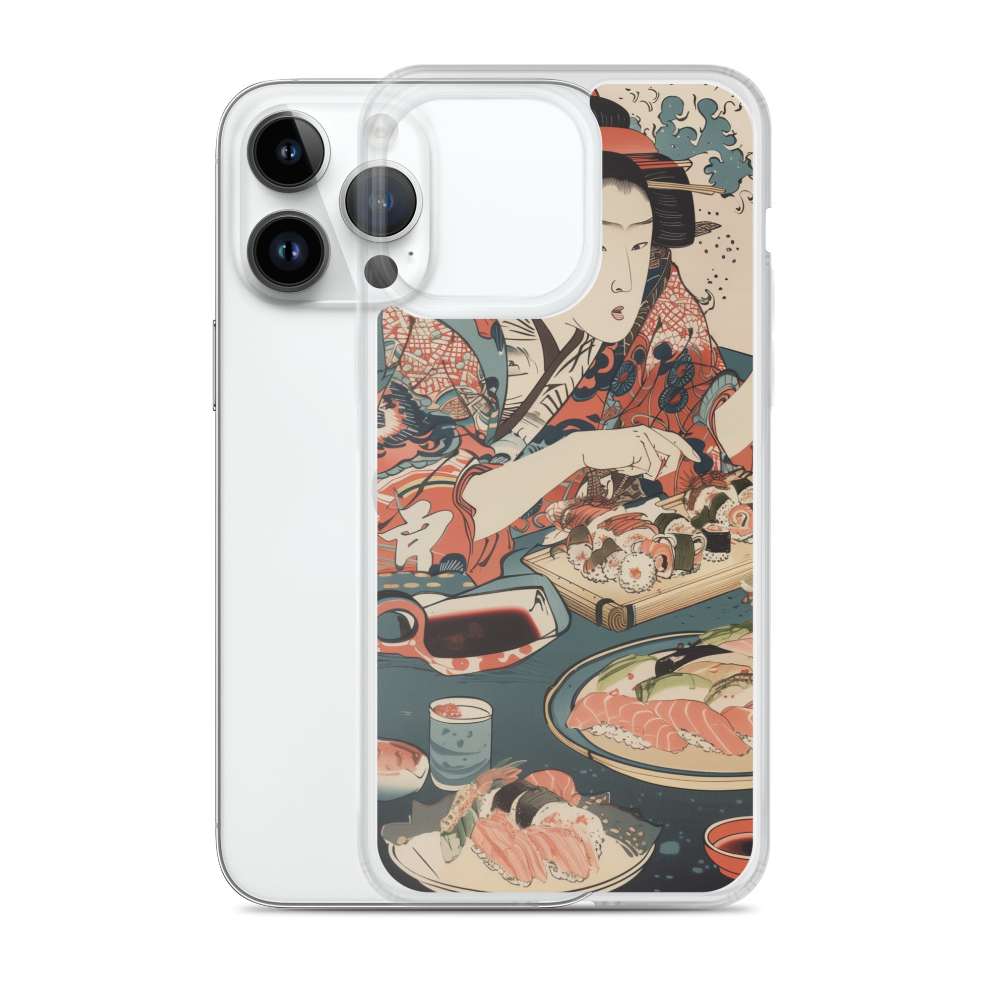 "ukiyo-e. eating sushi." Clear Case for iPhone®