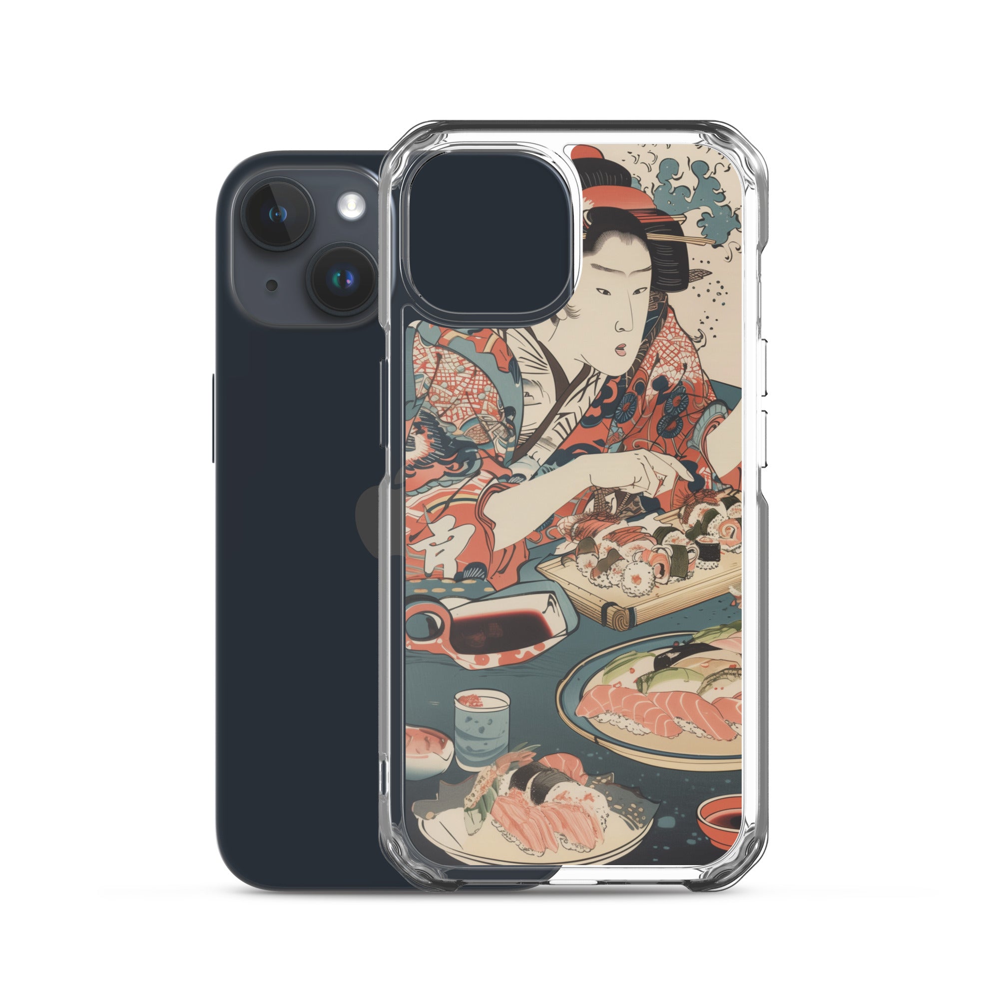 "ukiyo-e. eating sushi." Clear Case for iPhone®