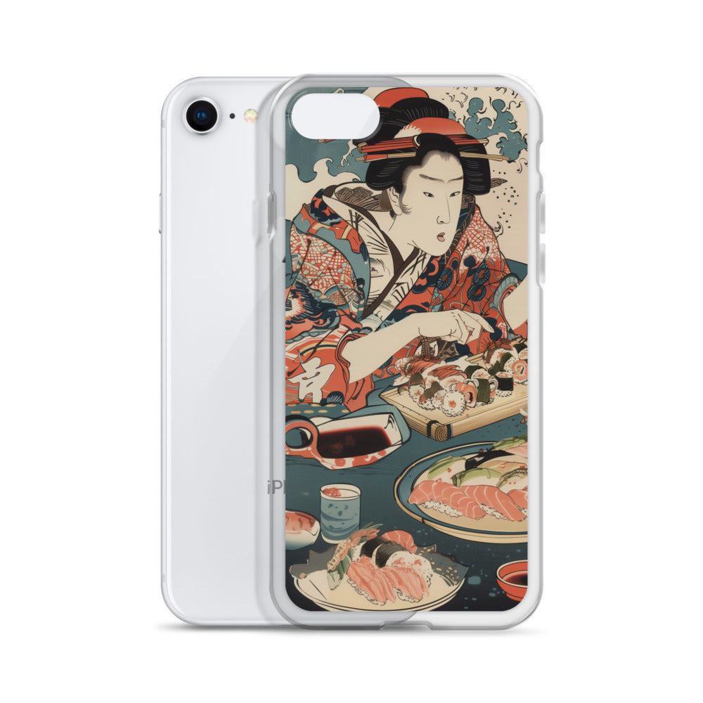 "ukiyo-e. eating sushi." Clear Case for iPhone®