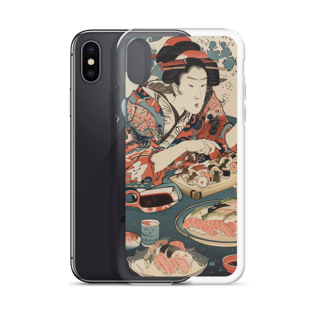 "ukiyo-e. eating sushi." Clear Case for iPhone®