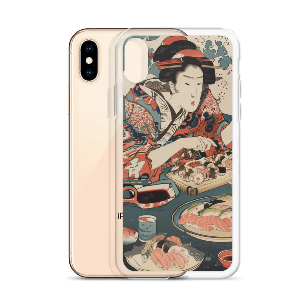 "ukiyo-e. eating sushi." Clear Case for iPhone®