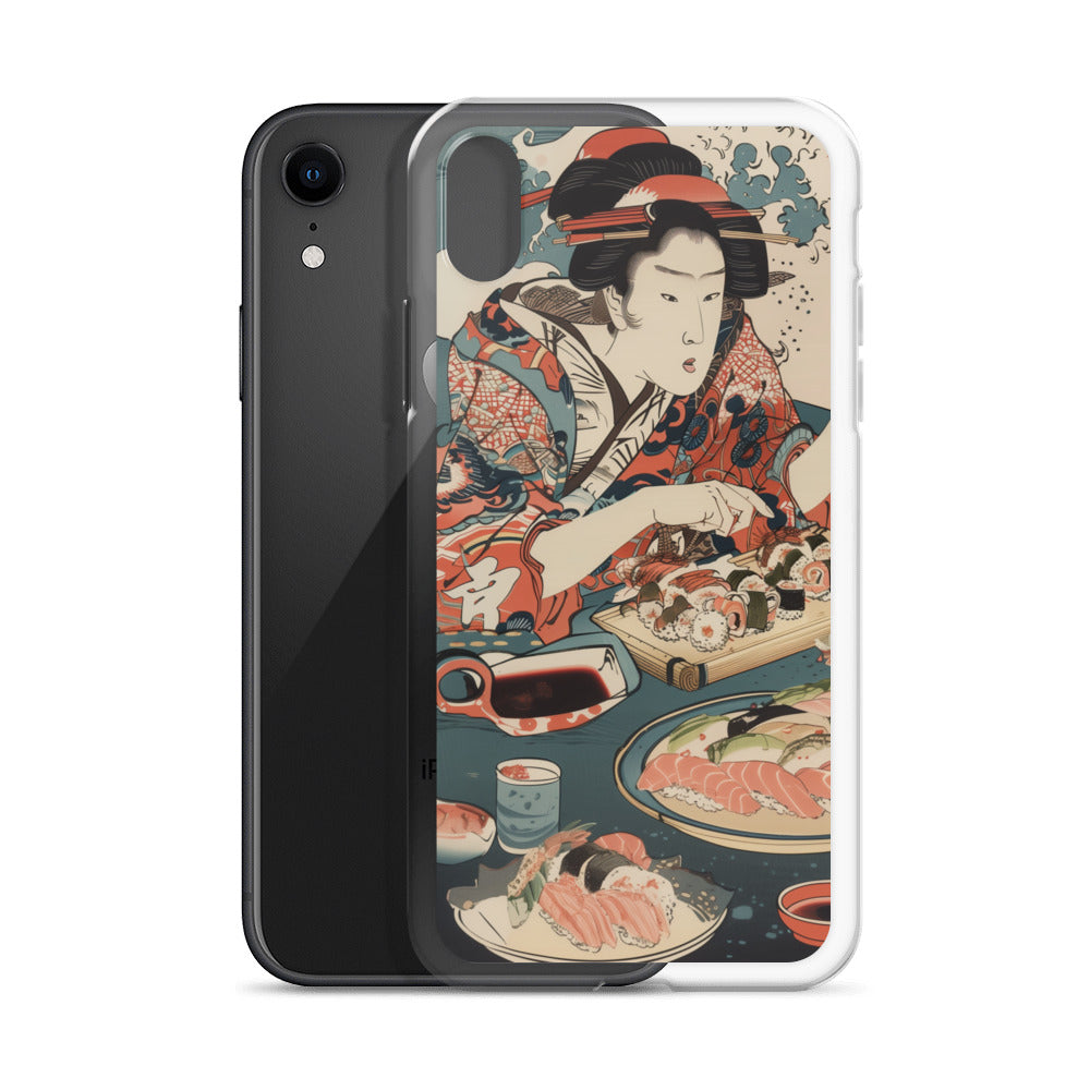 "ukiyo-e. eating sushi." Clear Case for iPhone®