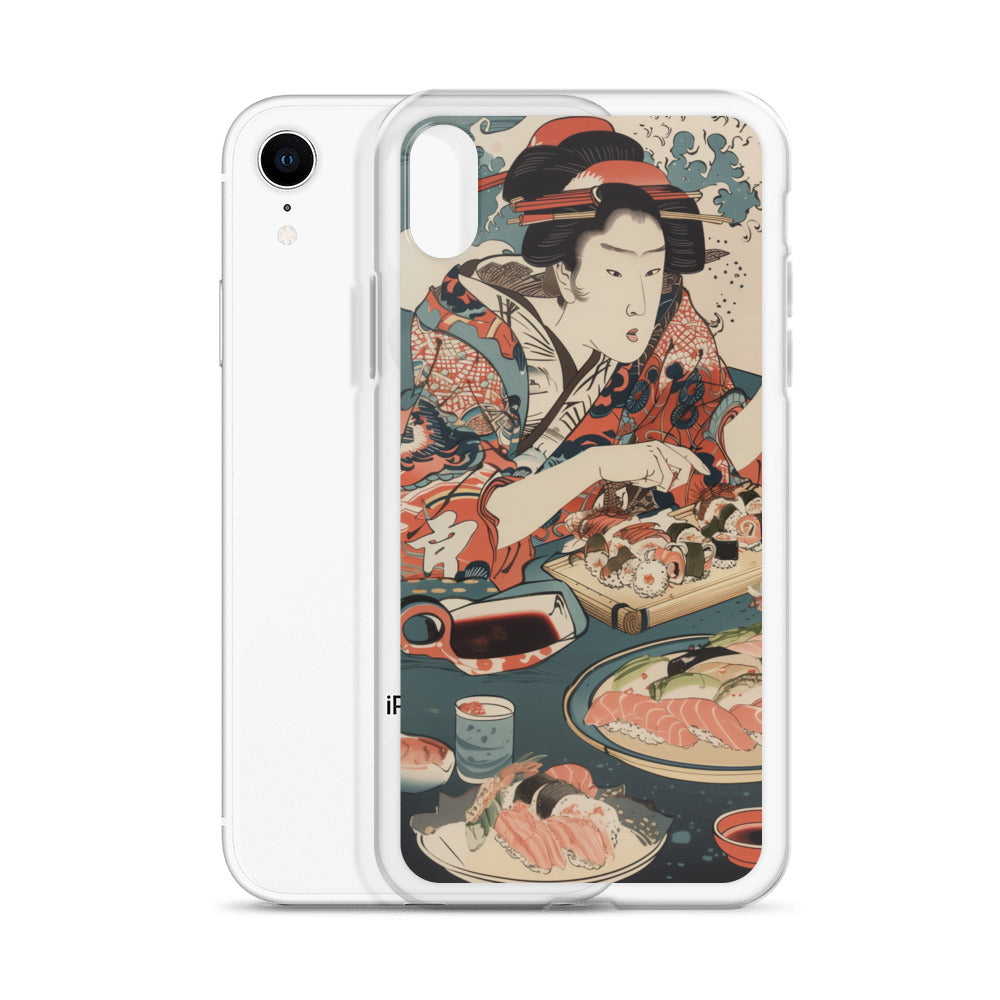"ukiyo-e. eating sushi." Clear Case for iPhone®