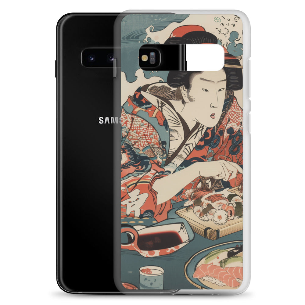 "ukiyo-e. eating sushi." Clear Case for Samsung®