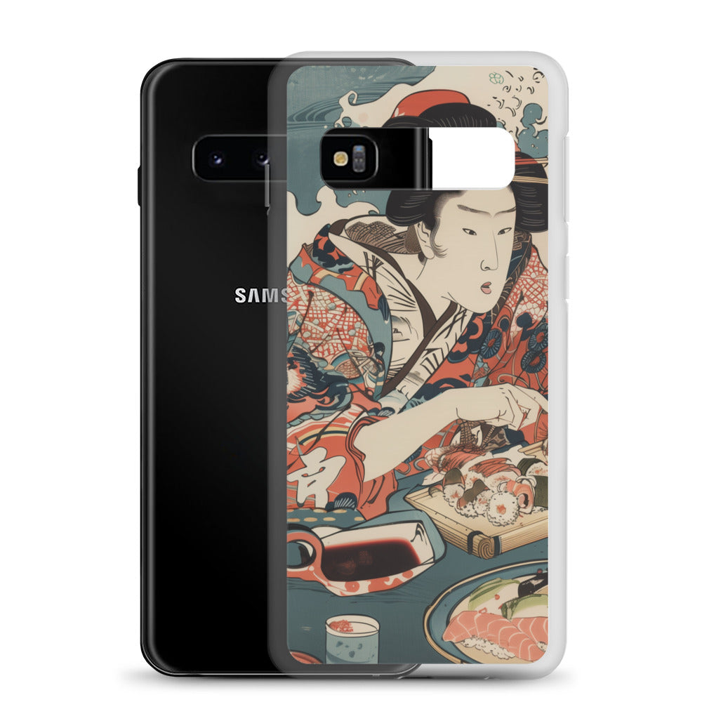 "ukiyo-e. eating sushi." Clear Case for Samsung®
