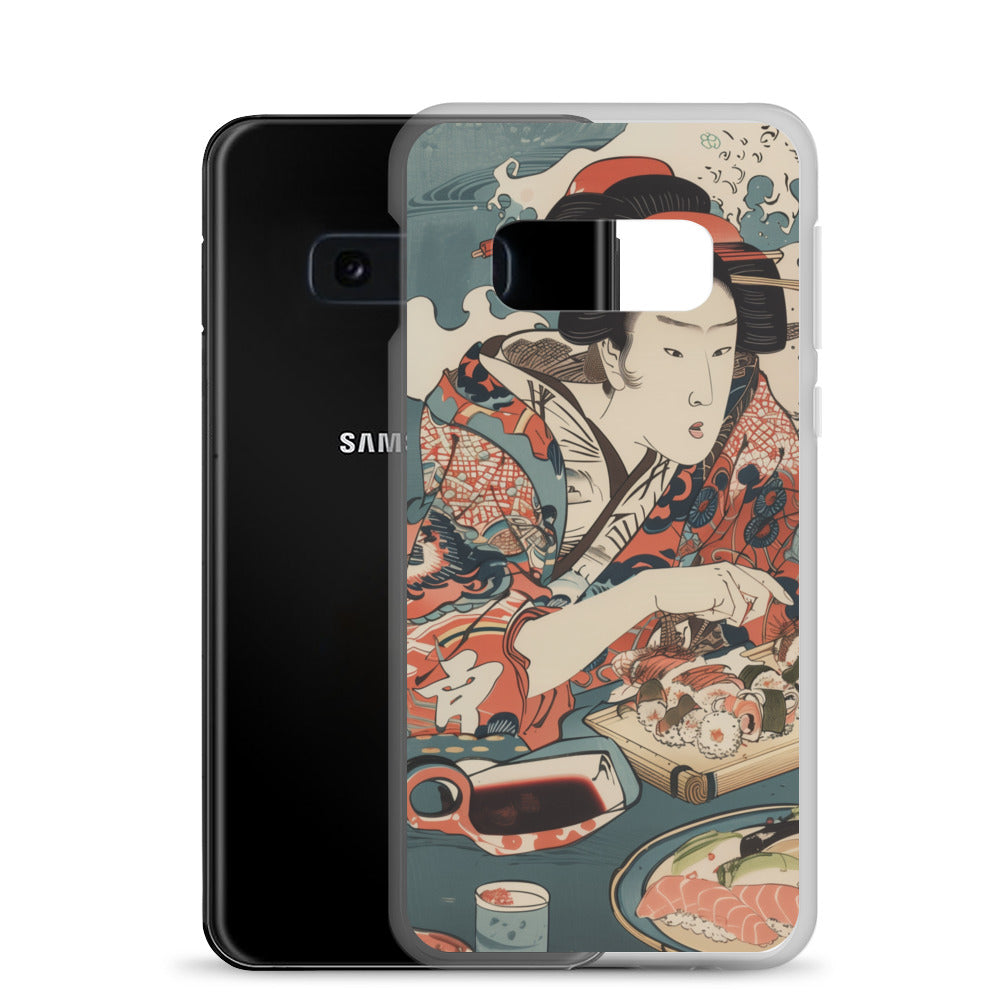 "ukiyo-e. eating sushi." Clear Case for Samsung®