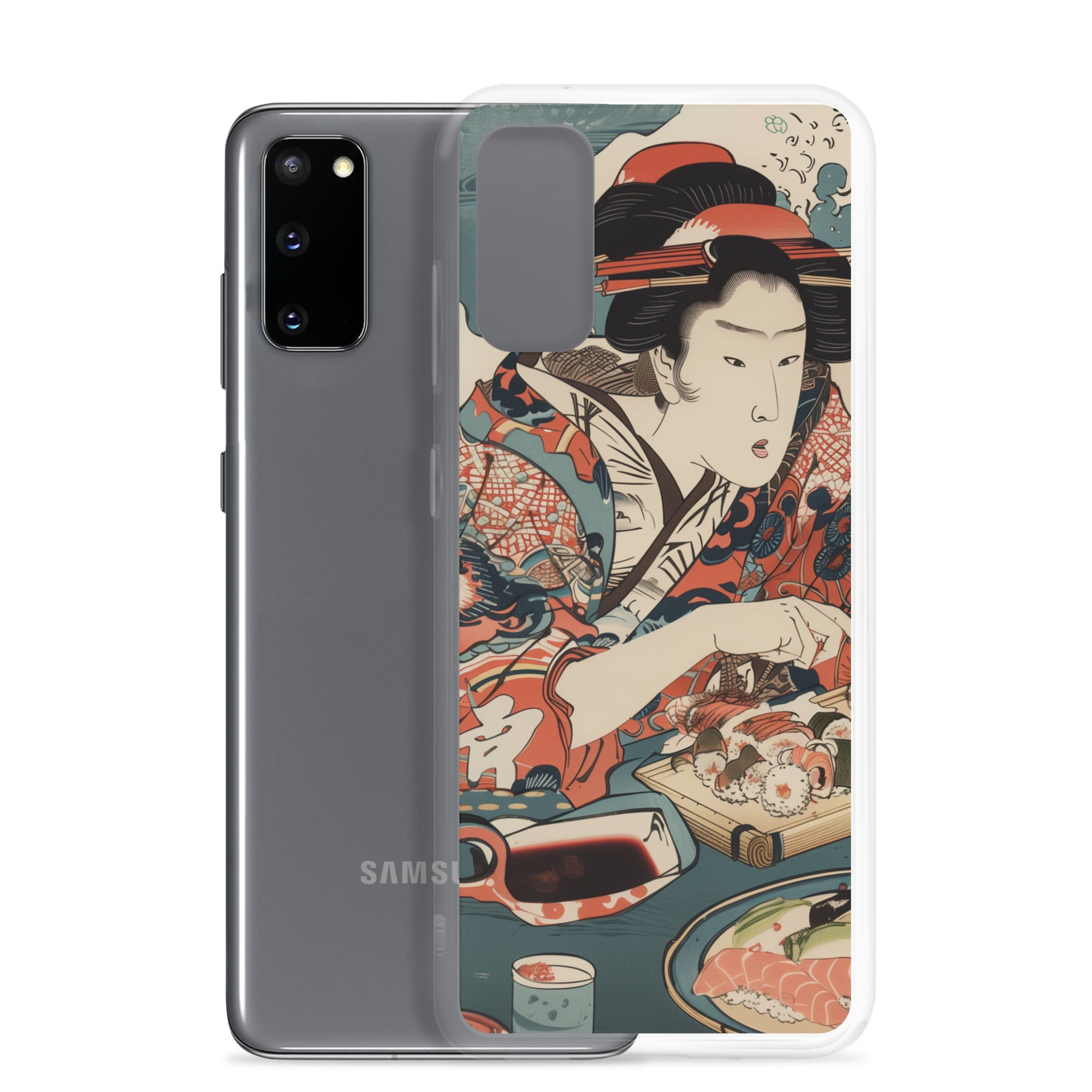 "ukiyo-e. eating sushi." Clear Case for Samsung®