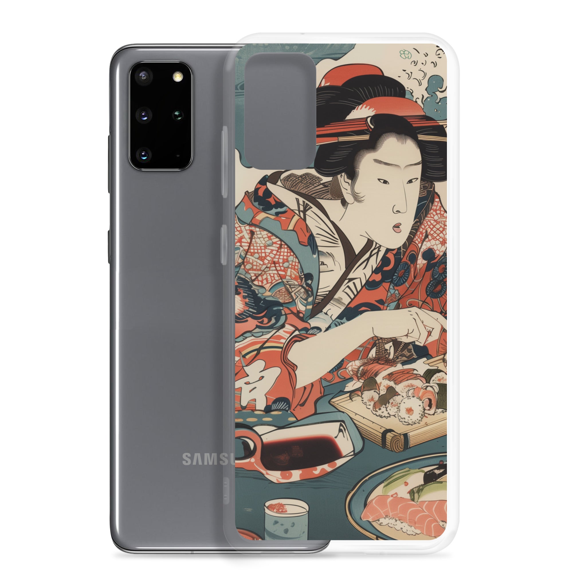 "ukiyo-e. eating sushi." Clear Case for Samsung®