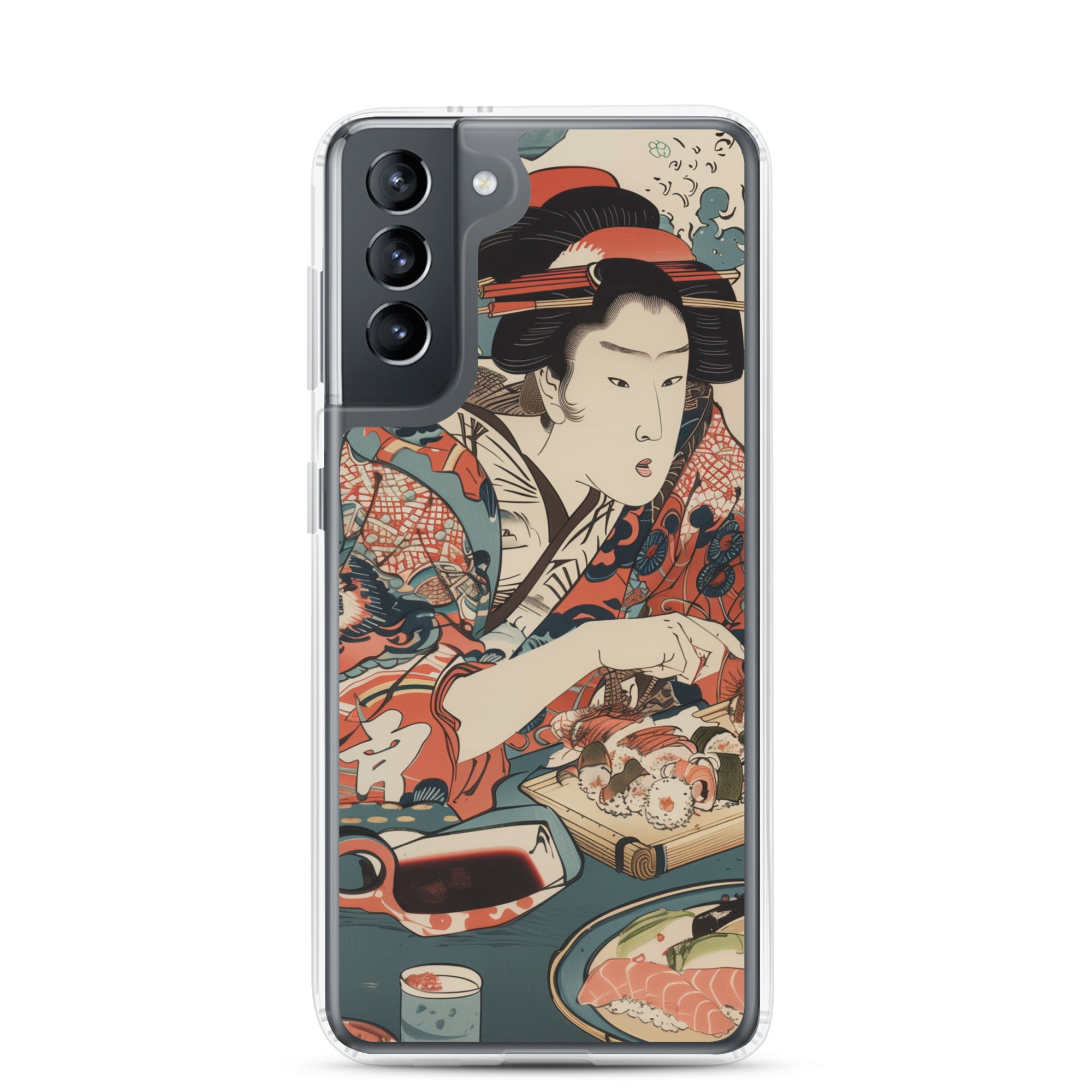 "ukiyo-e. eating sushi." Clear Case for Samsung®