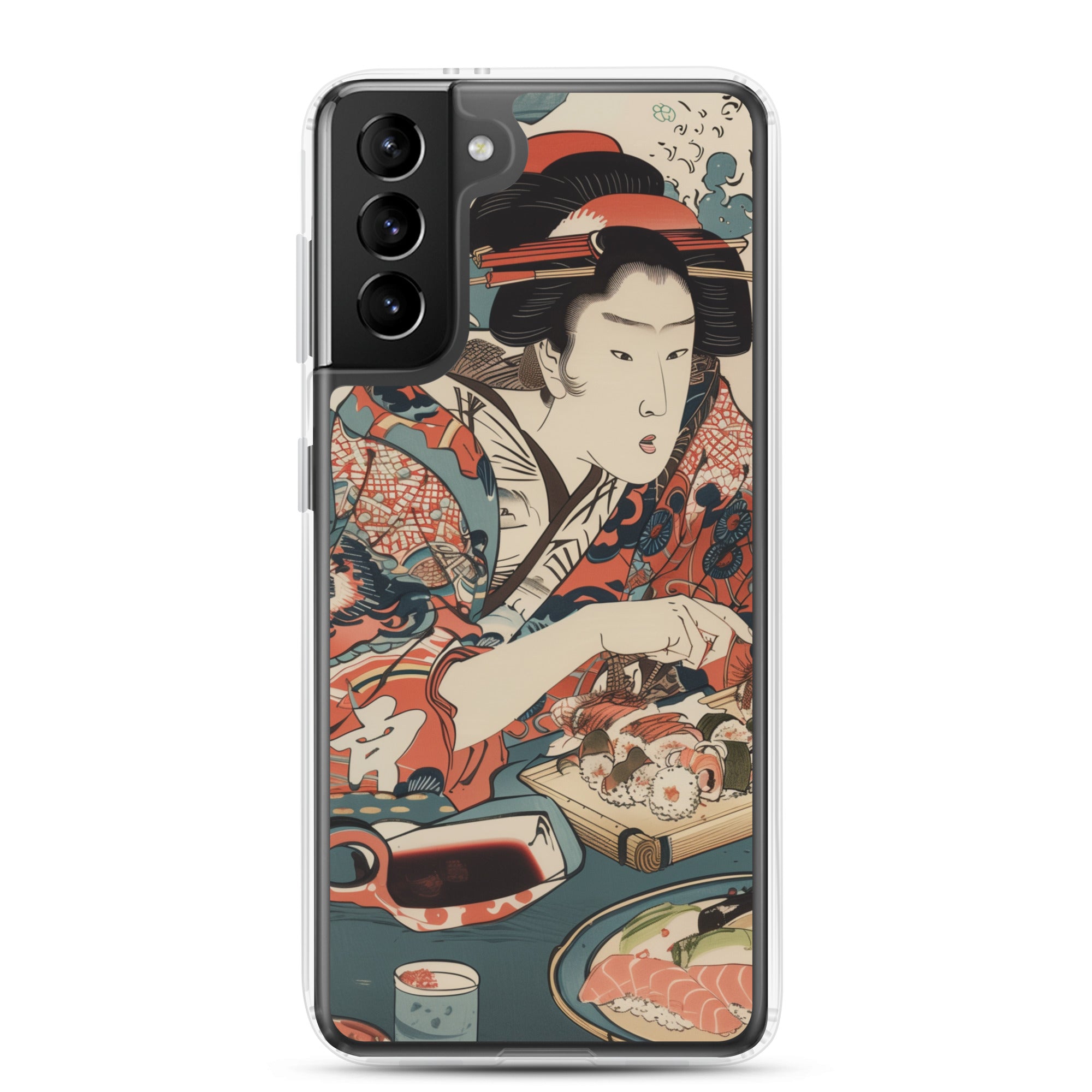 "ukiyo-e. eating sushi." Clear Case for Samsung®