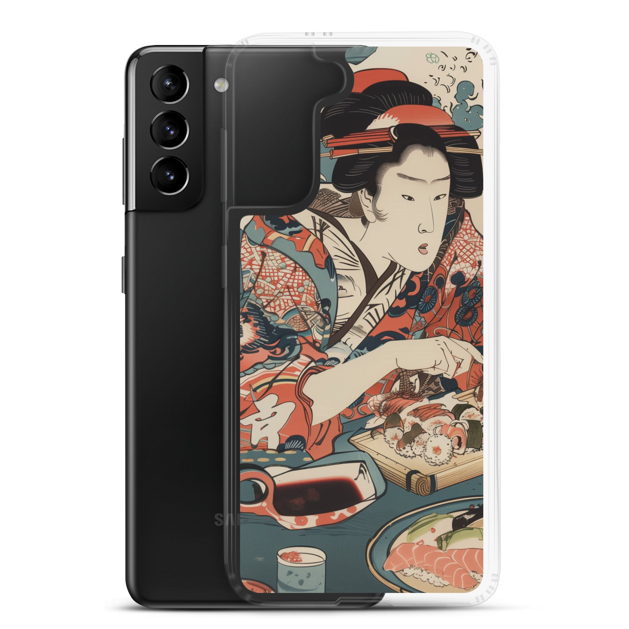 "ukiyo-e. eating sushi." Clear Case for Samsung®