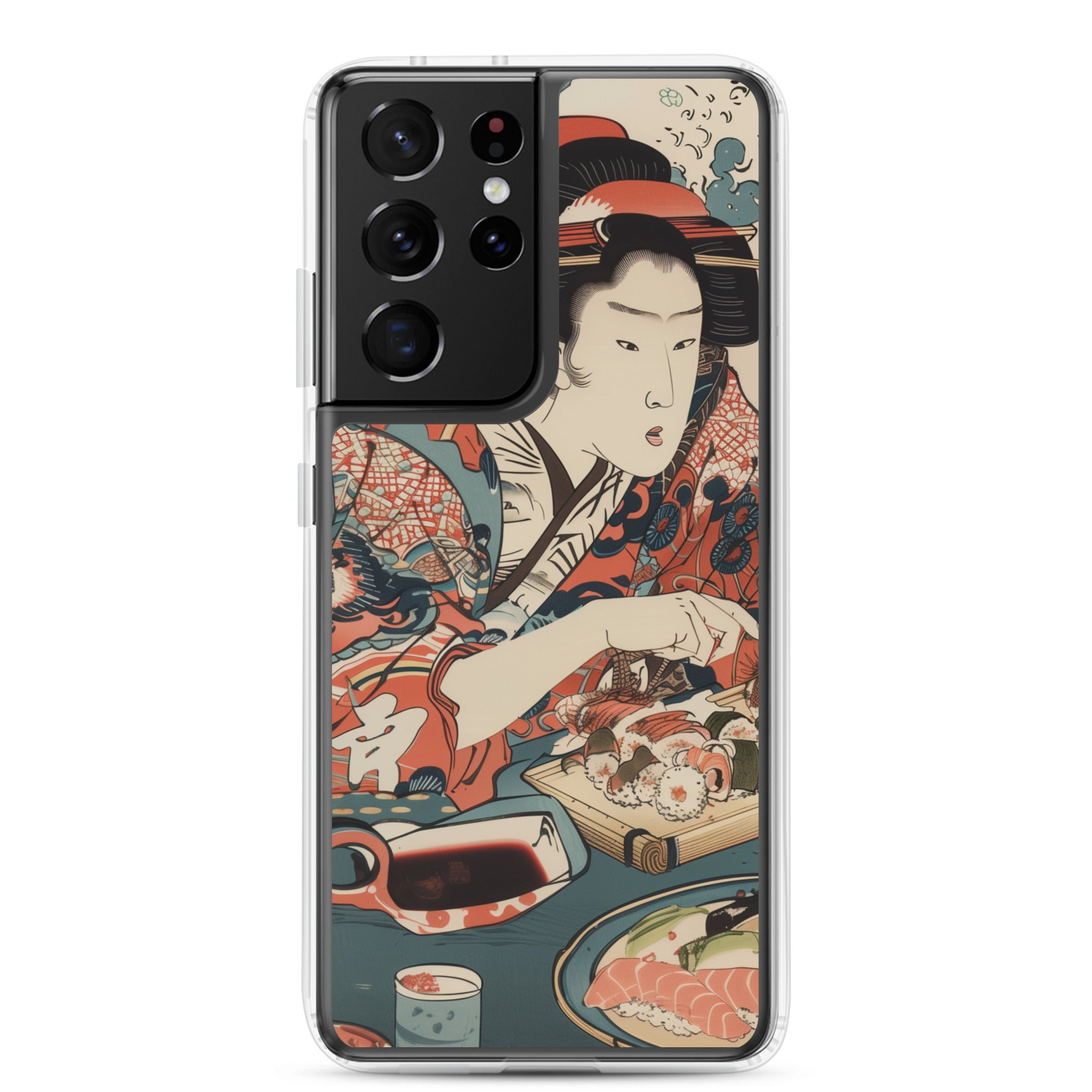 "ukiyo-e. eating sushi." Clear Case for Samsung®
