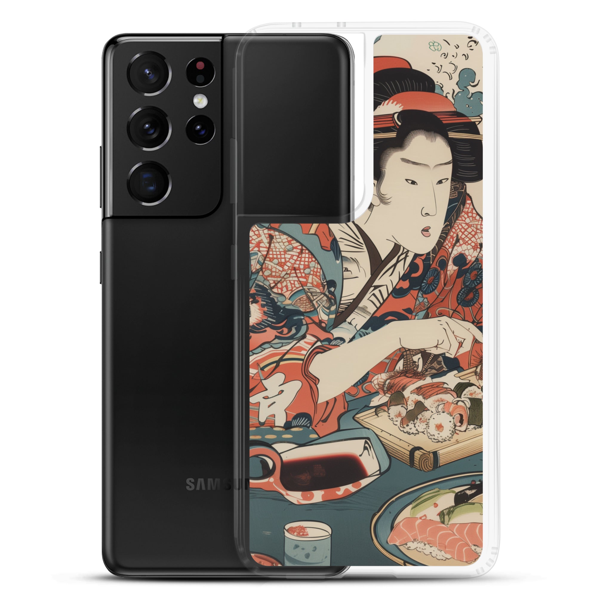 "ukiyo-e. eating sushi." Clear Case for Samsung®