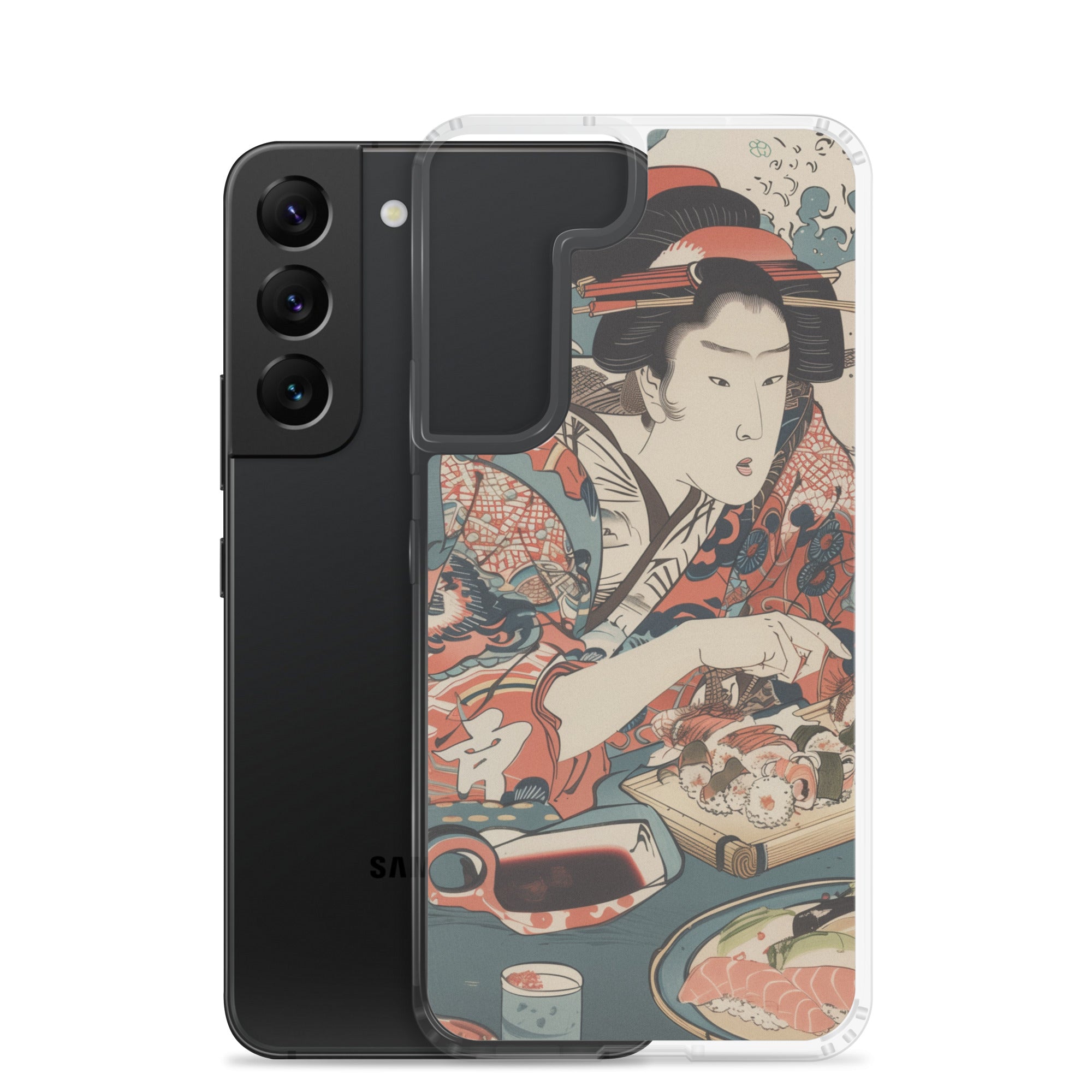 "ukiyo-e. eating sushi." Clear Case for Samsung®