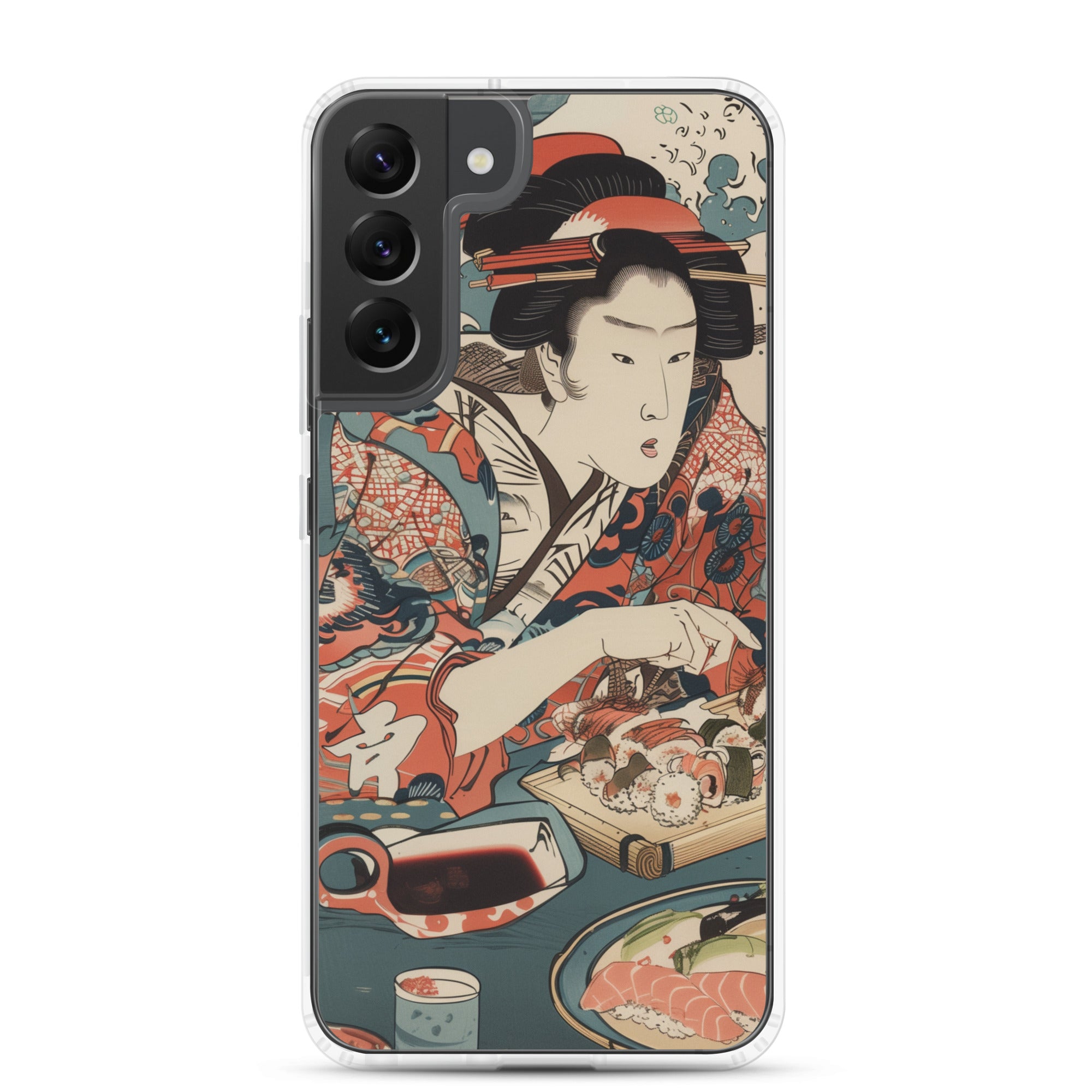 "ukiyo-e. eating sushi." Clear Case for Samsung®