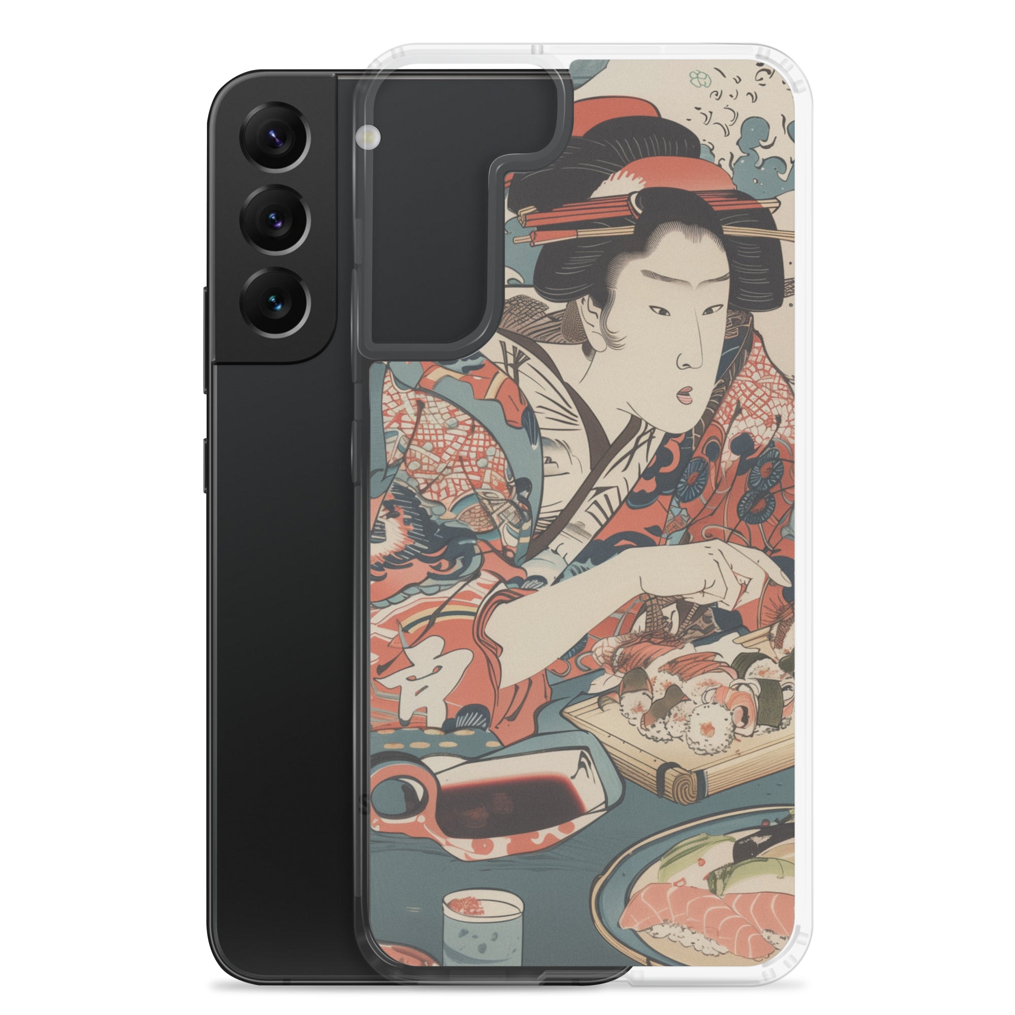 "ukiyo-e. eating sushi." Clear Case for Samsung®