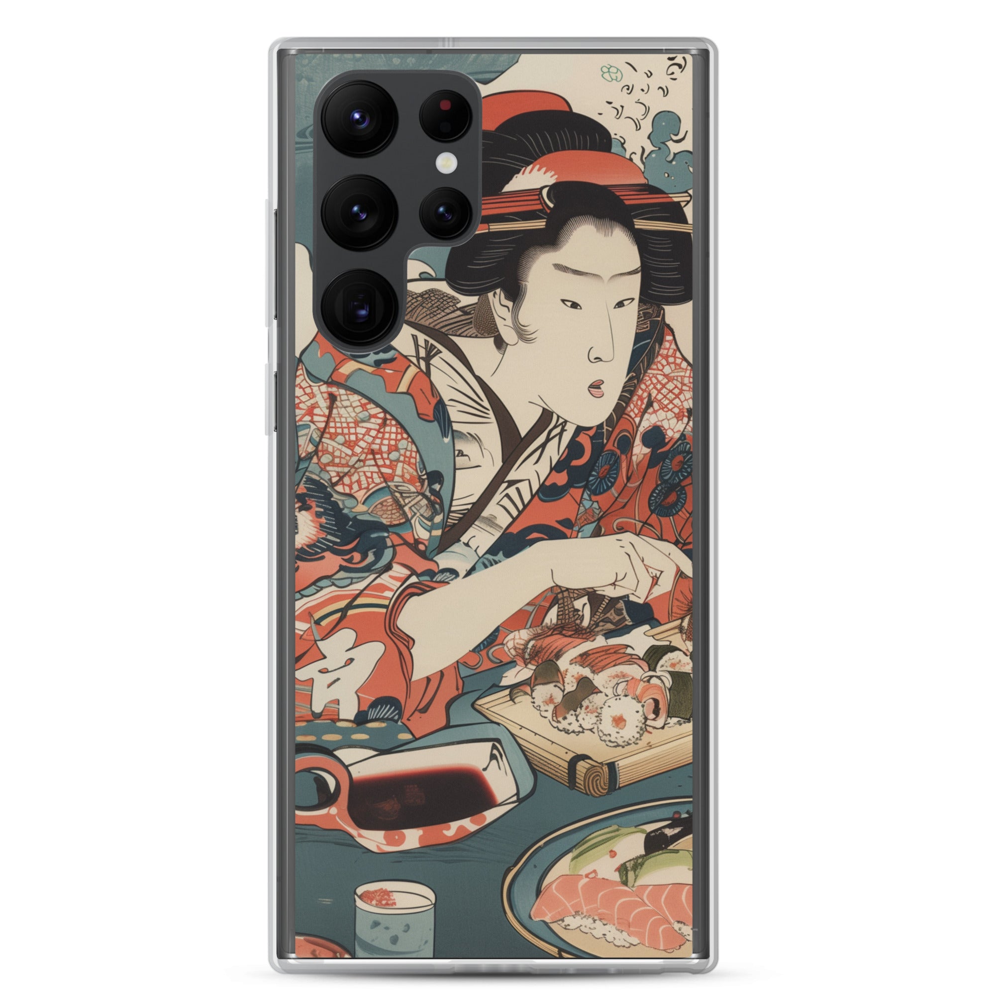 "ukiyo-e. eating sushi." Clear Case for Samsung®
