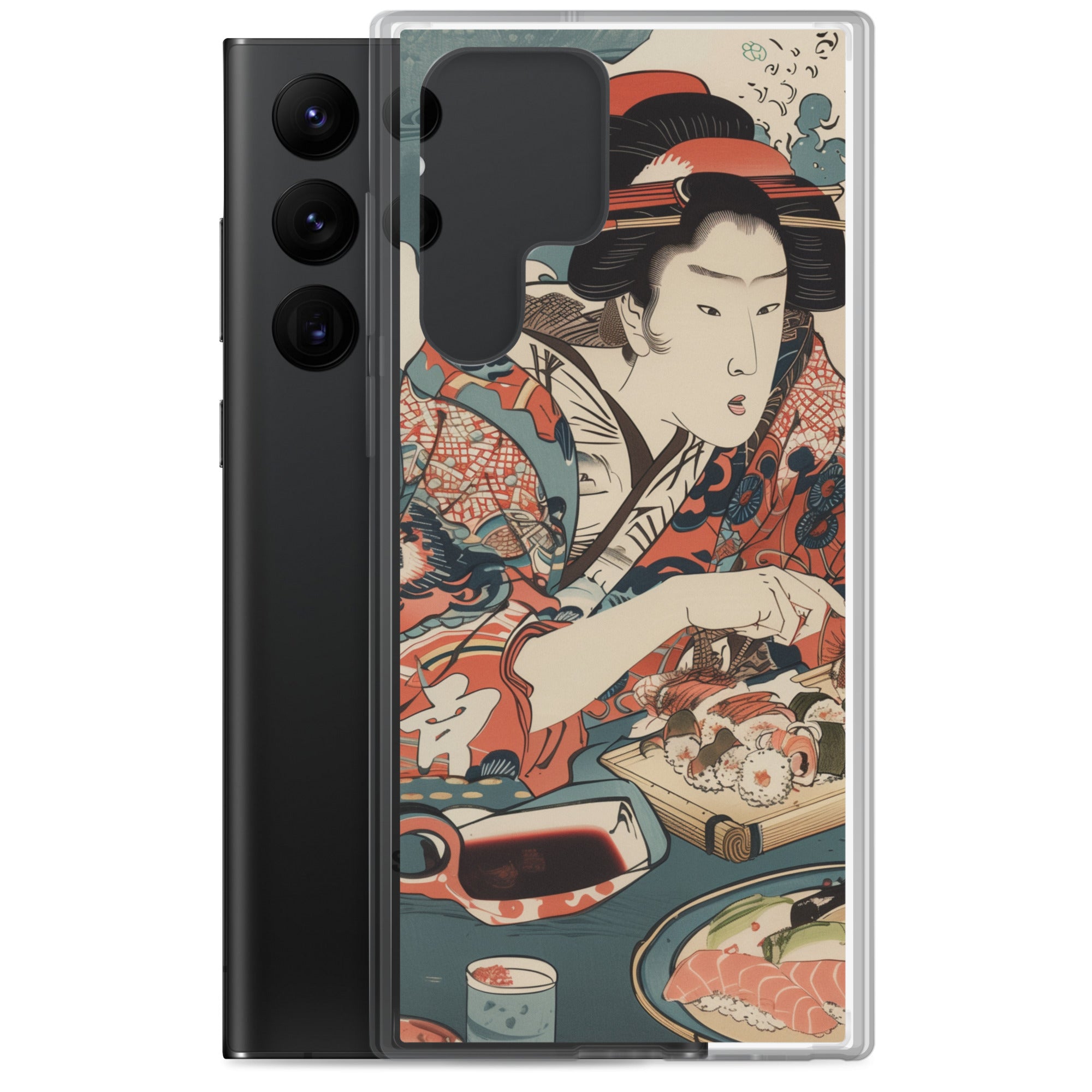 "ukiyo-e. eating sushi." Clear Case for Samsung®