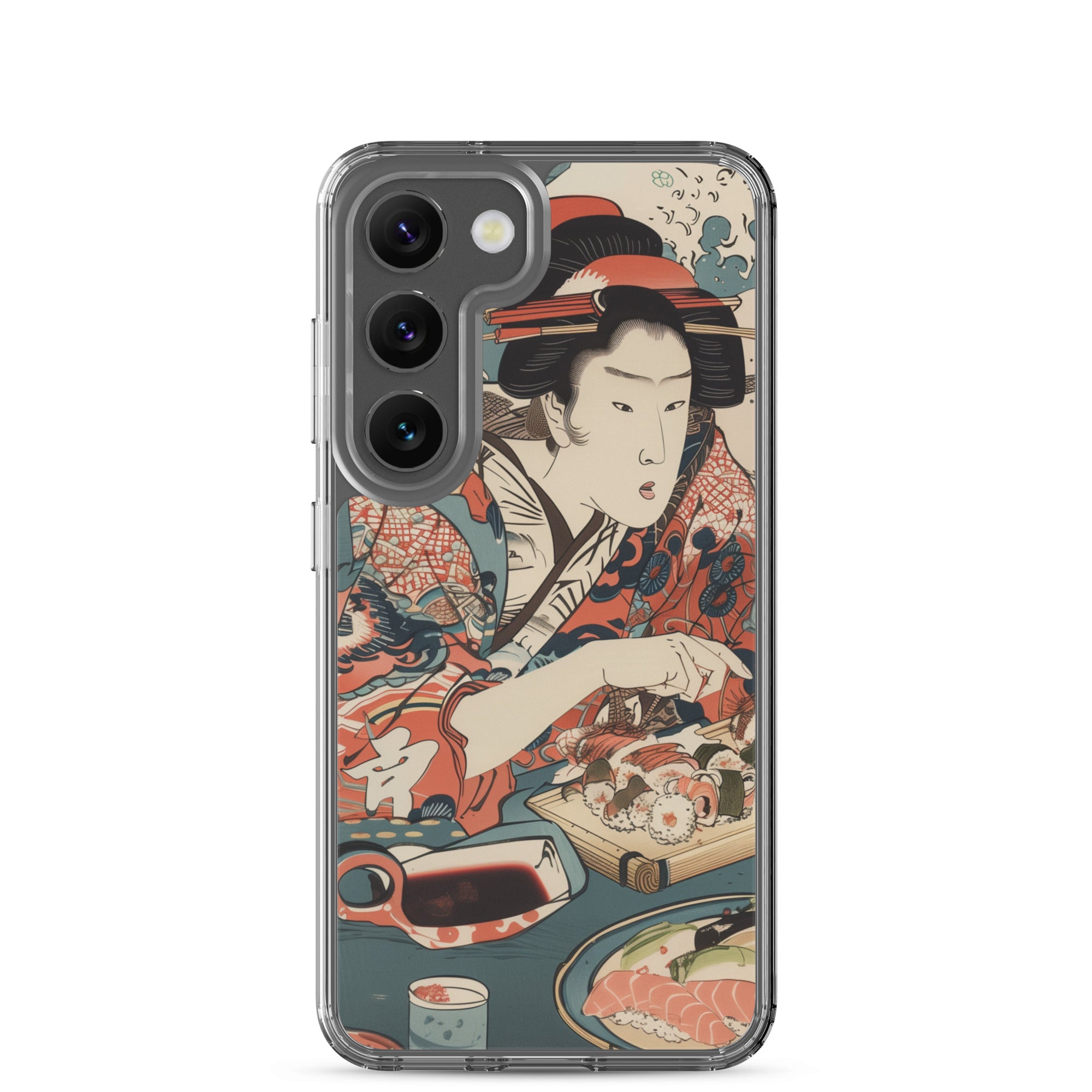 "ukiyo-e. eating sushi." Clear Case for Samsung®