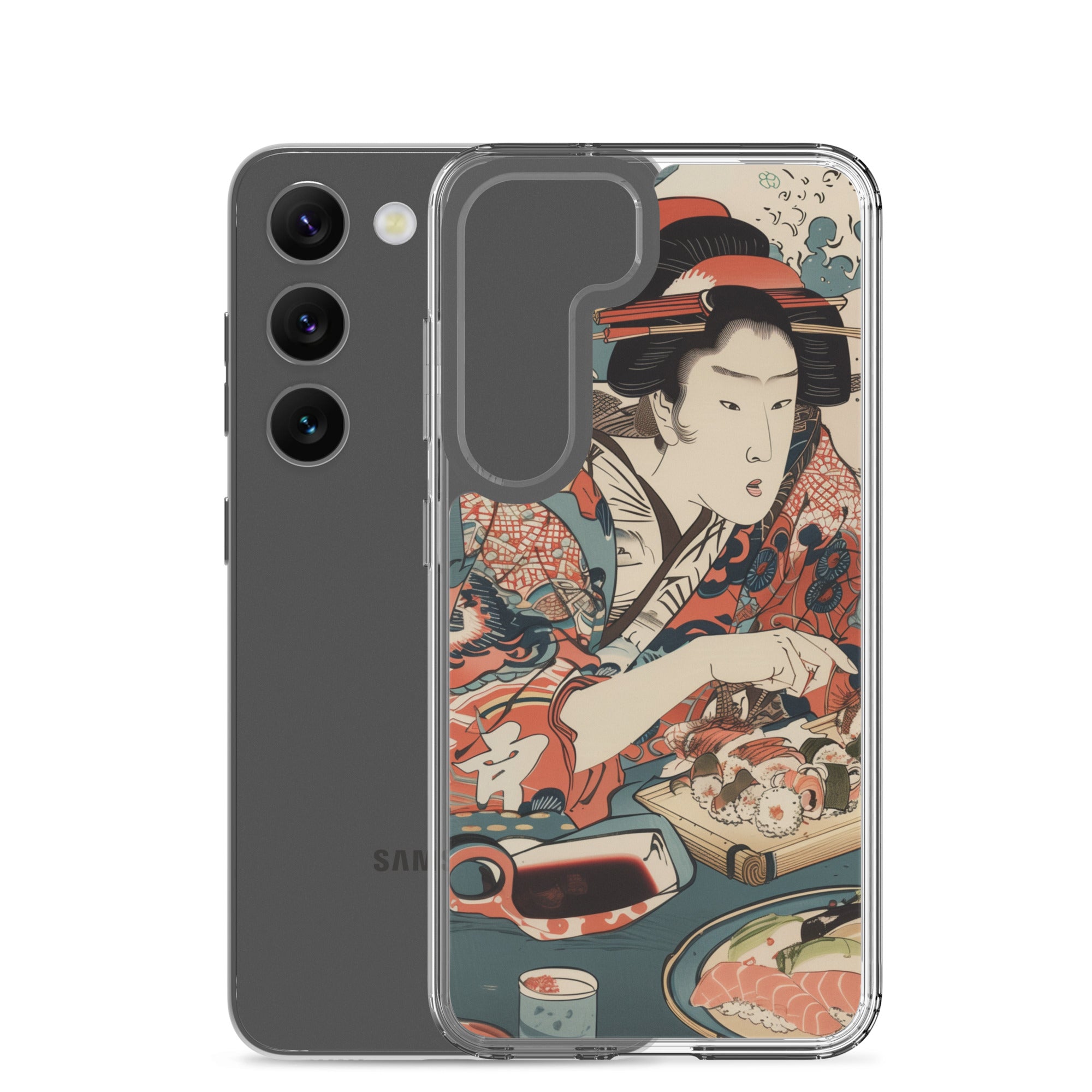"ukiyo-e. eating sushi." Clear Case for Samsung®