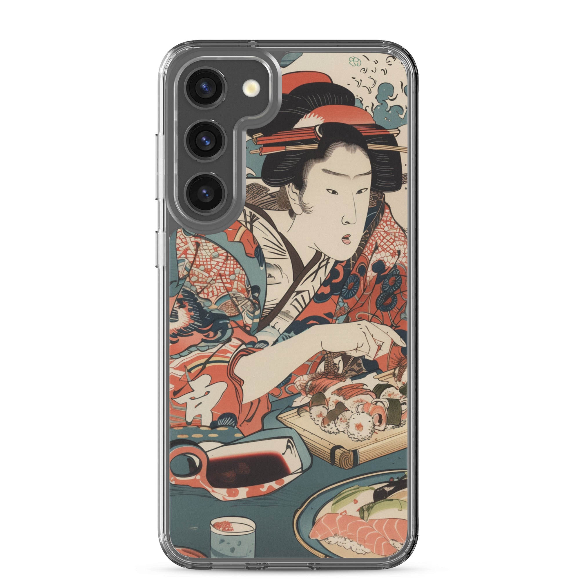 "ukiyo-e. eating sushi." Clear Case for Samsung®