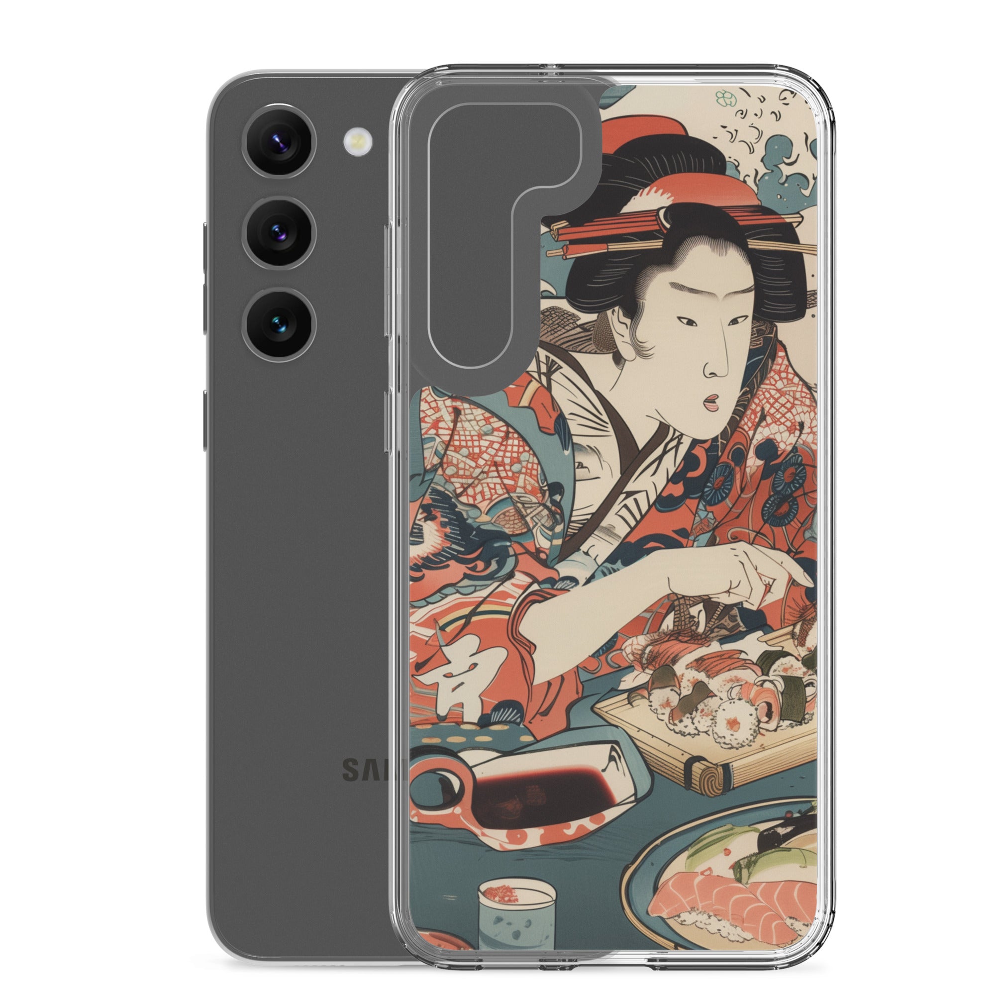 "ukiyo-e. eating sushi." Clear Case for Samsung®