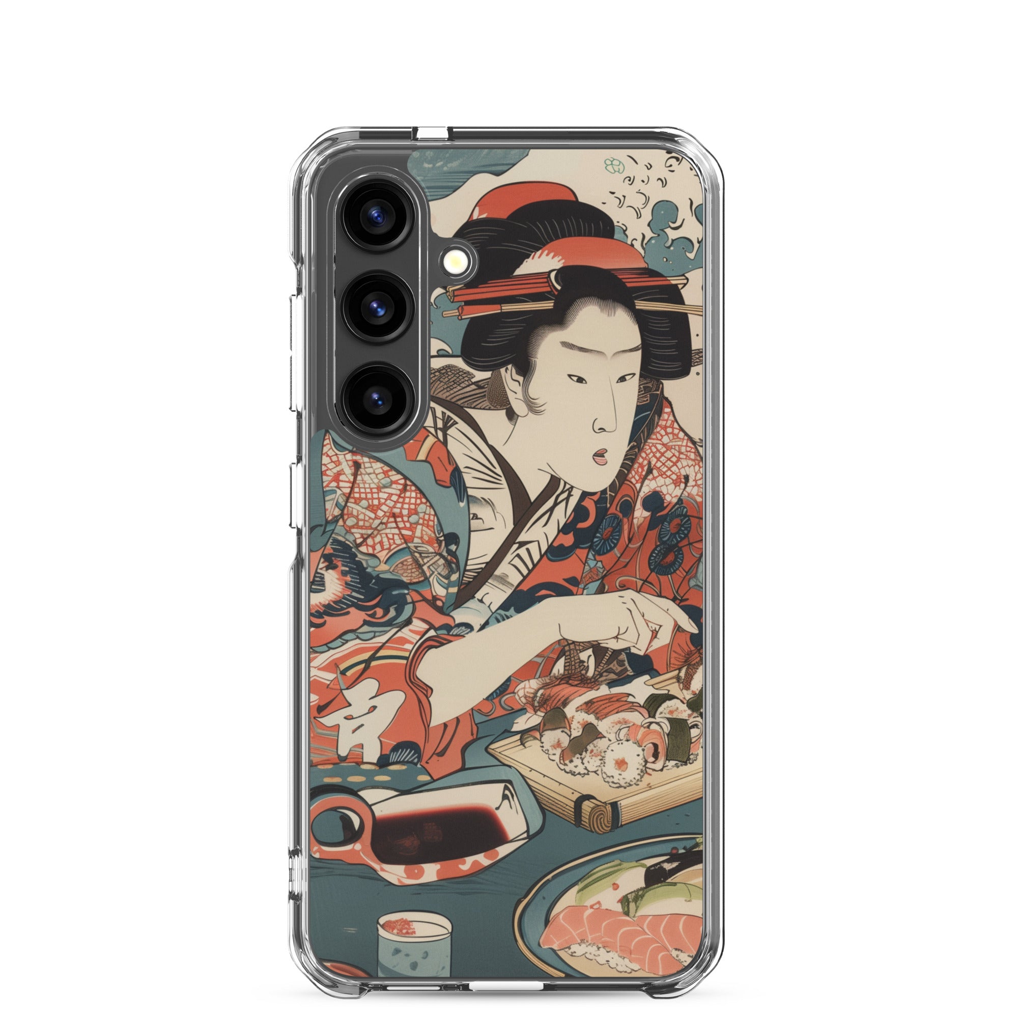 "ukiyo-e. eating sushi." Clear Case for Samsung®