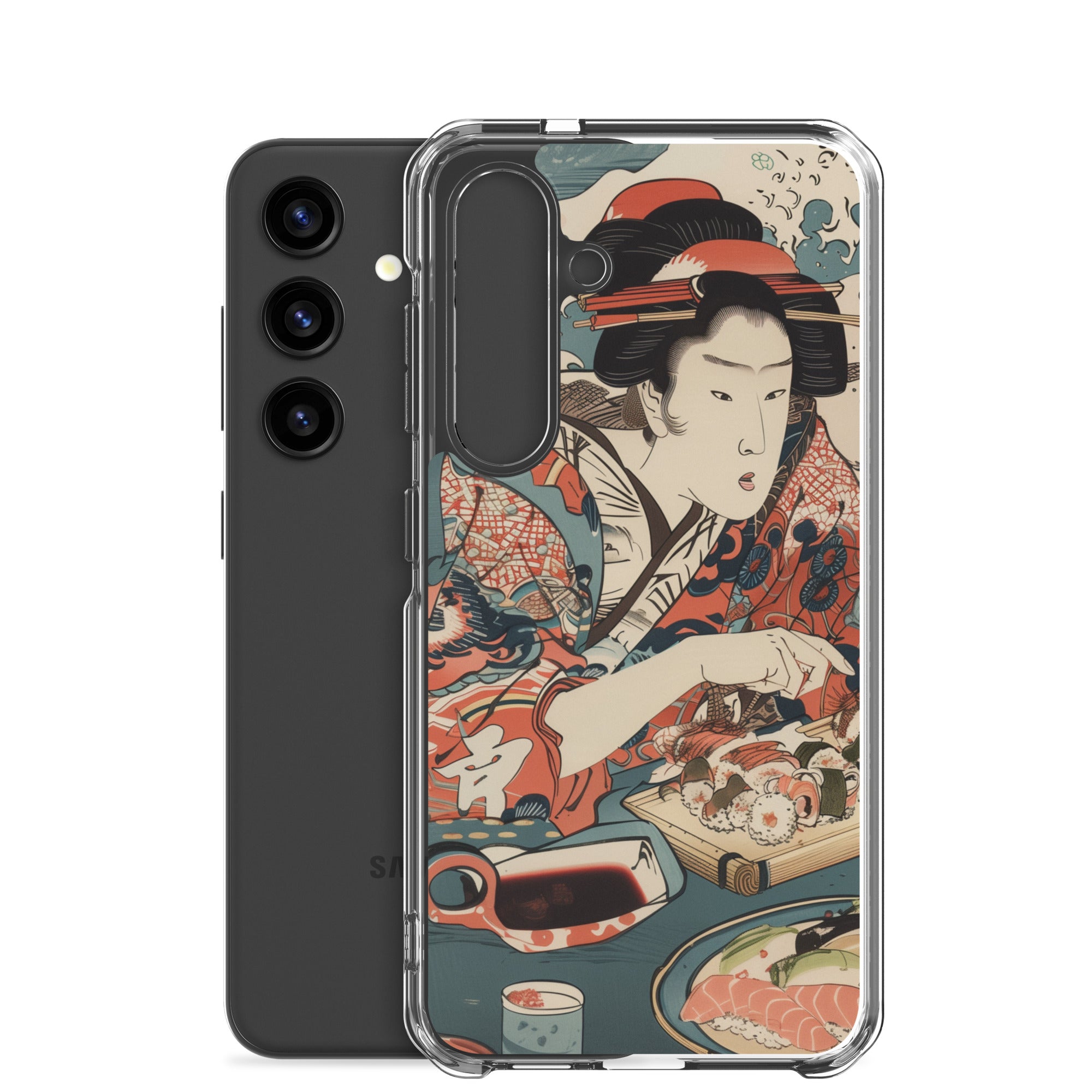 "ukiyo-e. eating sushi." Clear Case for Samsung®