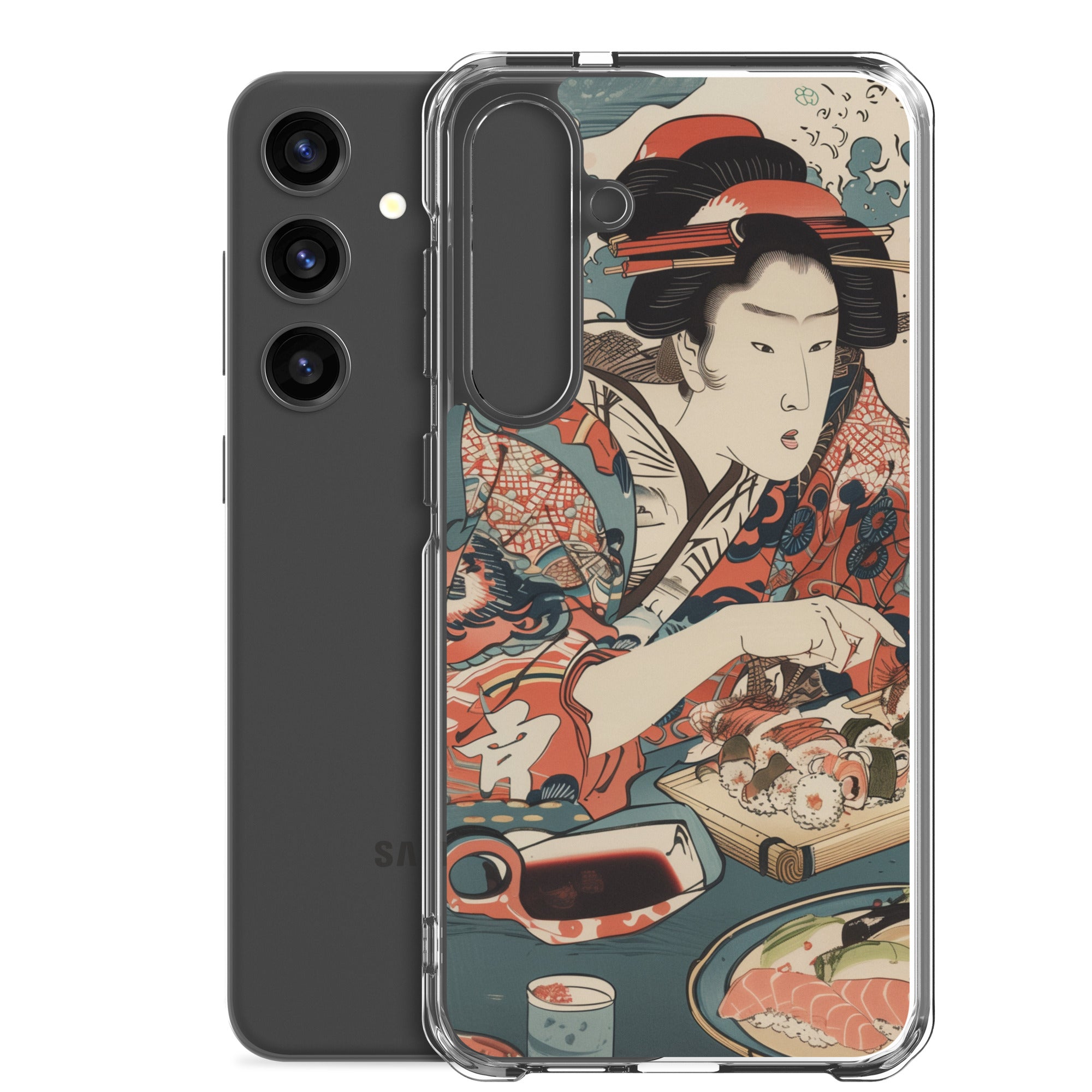 "ukiyo-e. eating sushi." Clear Case for Samsung®