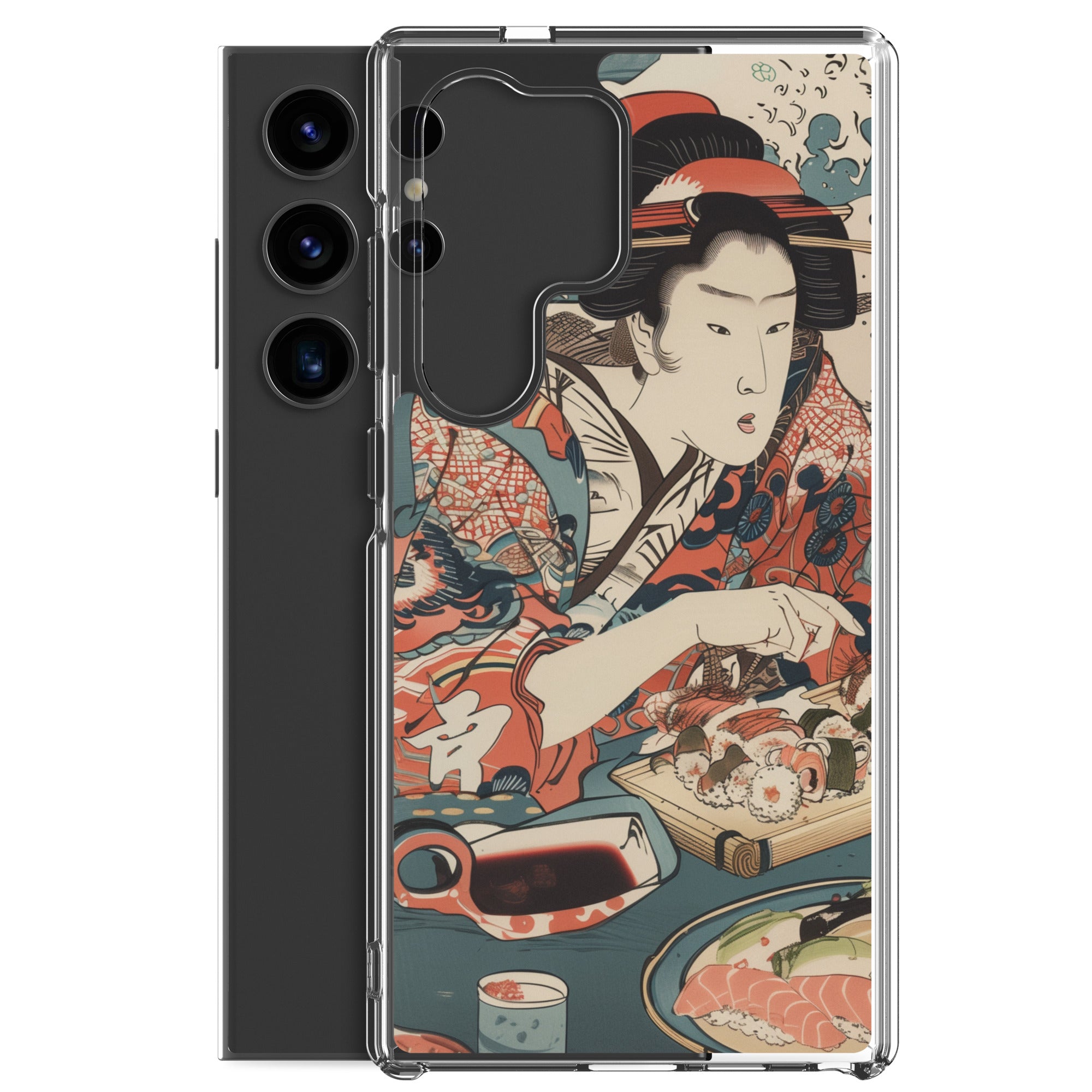 "ukiyo-e. eating sushi." Clear Case for Samsung®