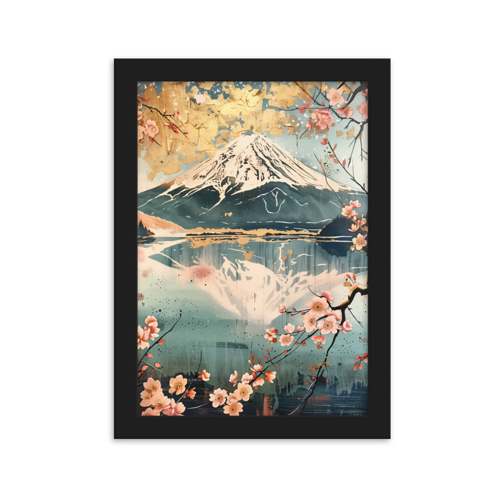 "Mt Fuji." Framed matte paper poster
