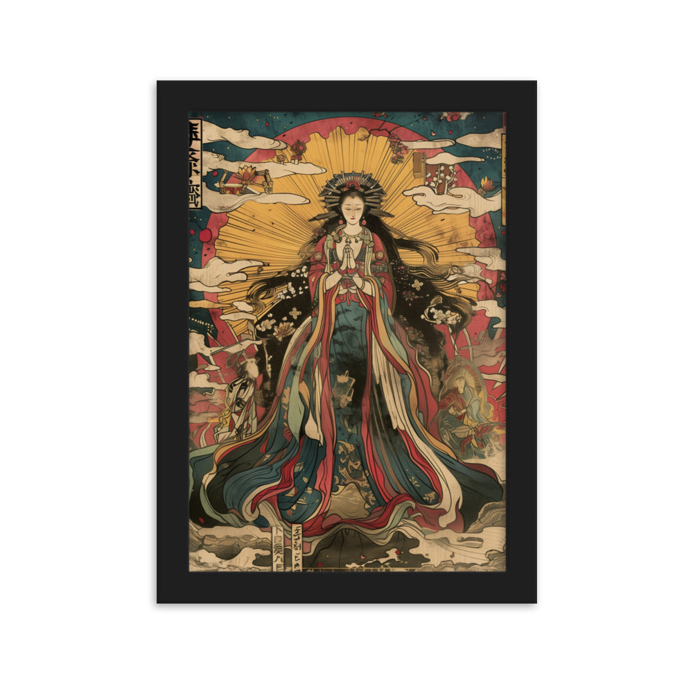 "sun goddess and the women" Framed matte paper poster