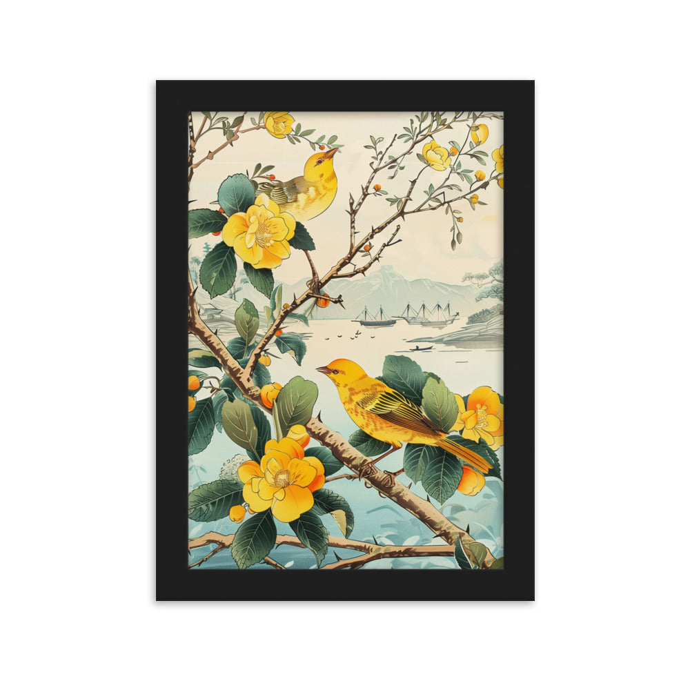 "birds" Framed matte paper poster