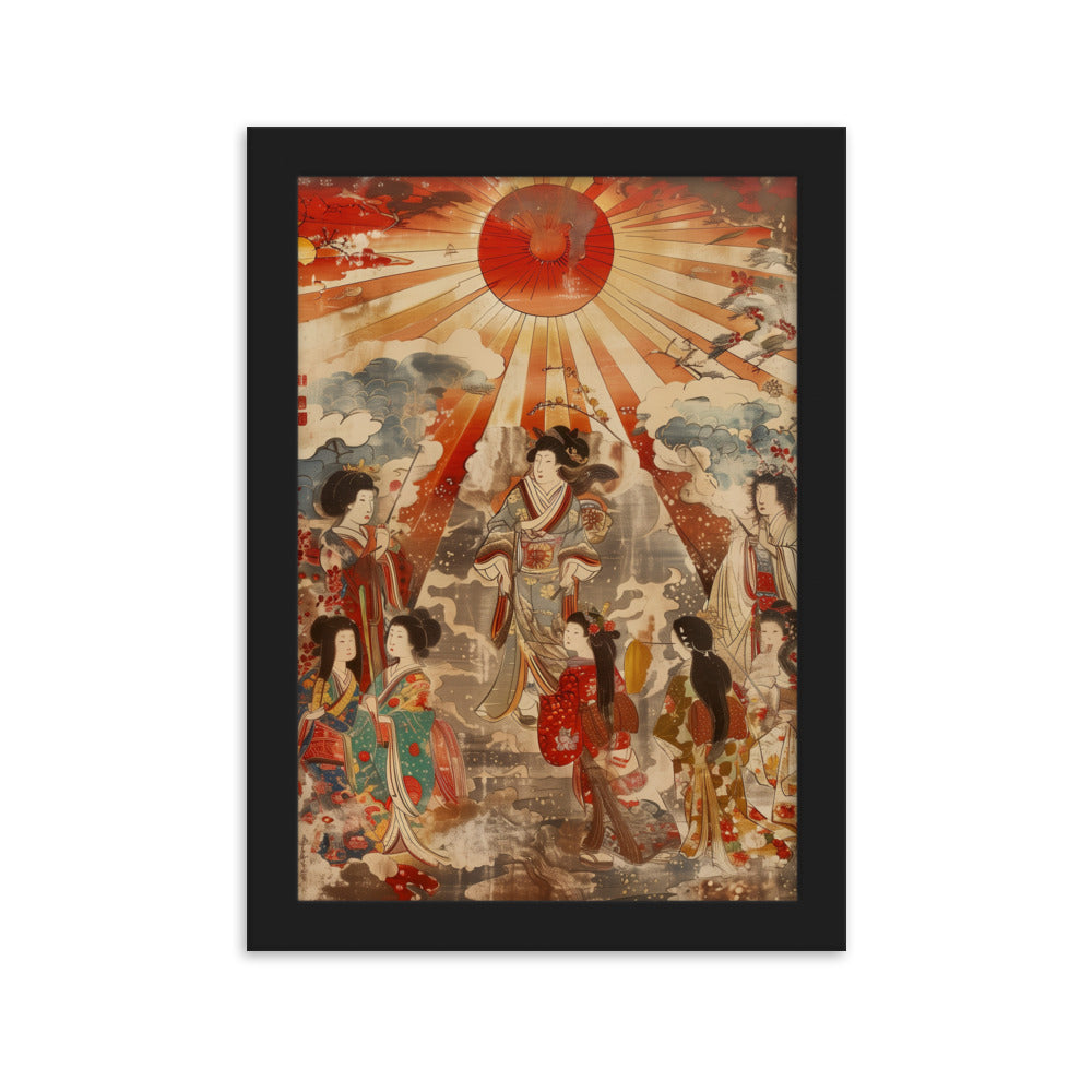 "Sun goddess and the women." Framed matte paper poster