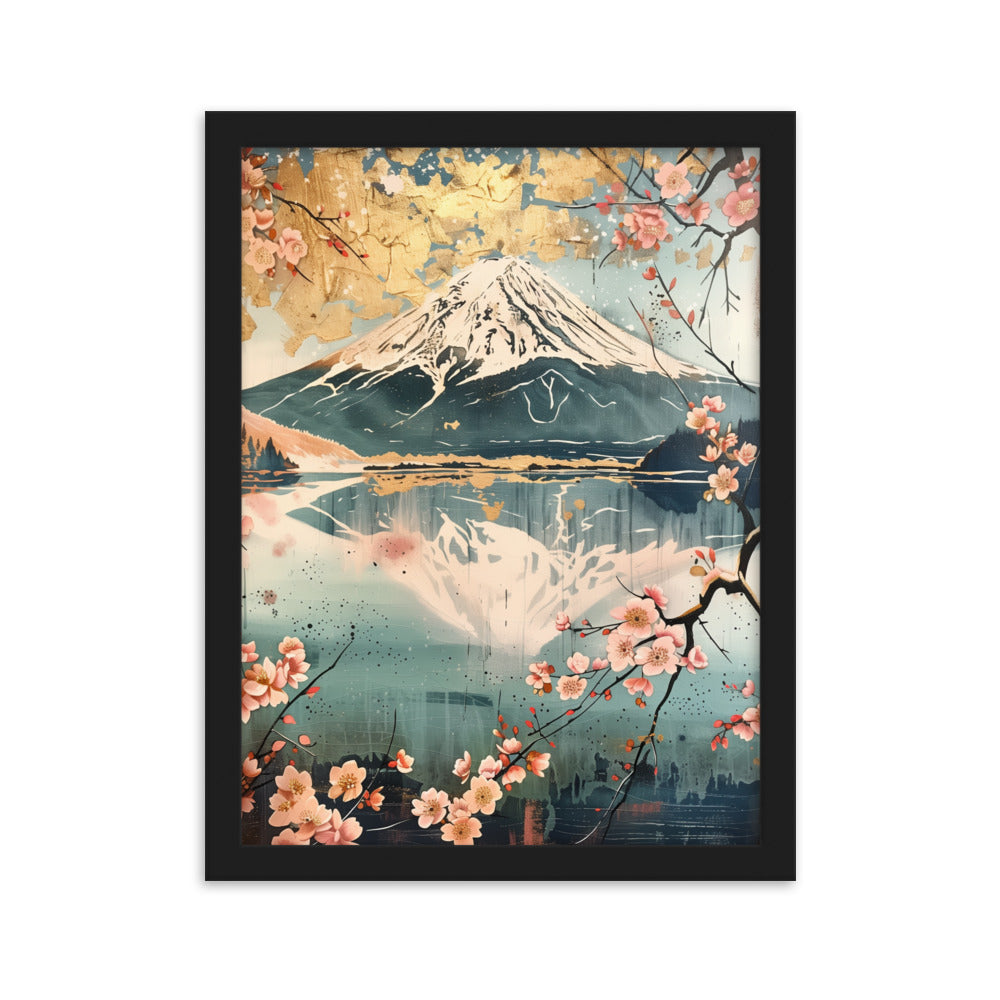 "Mt Fuji." Framed matte paper poster